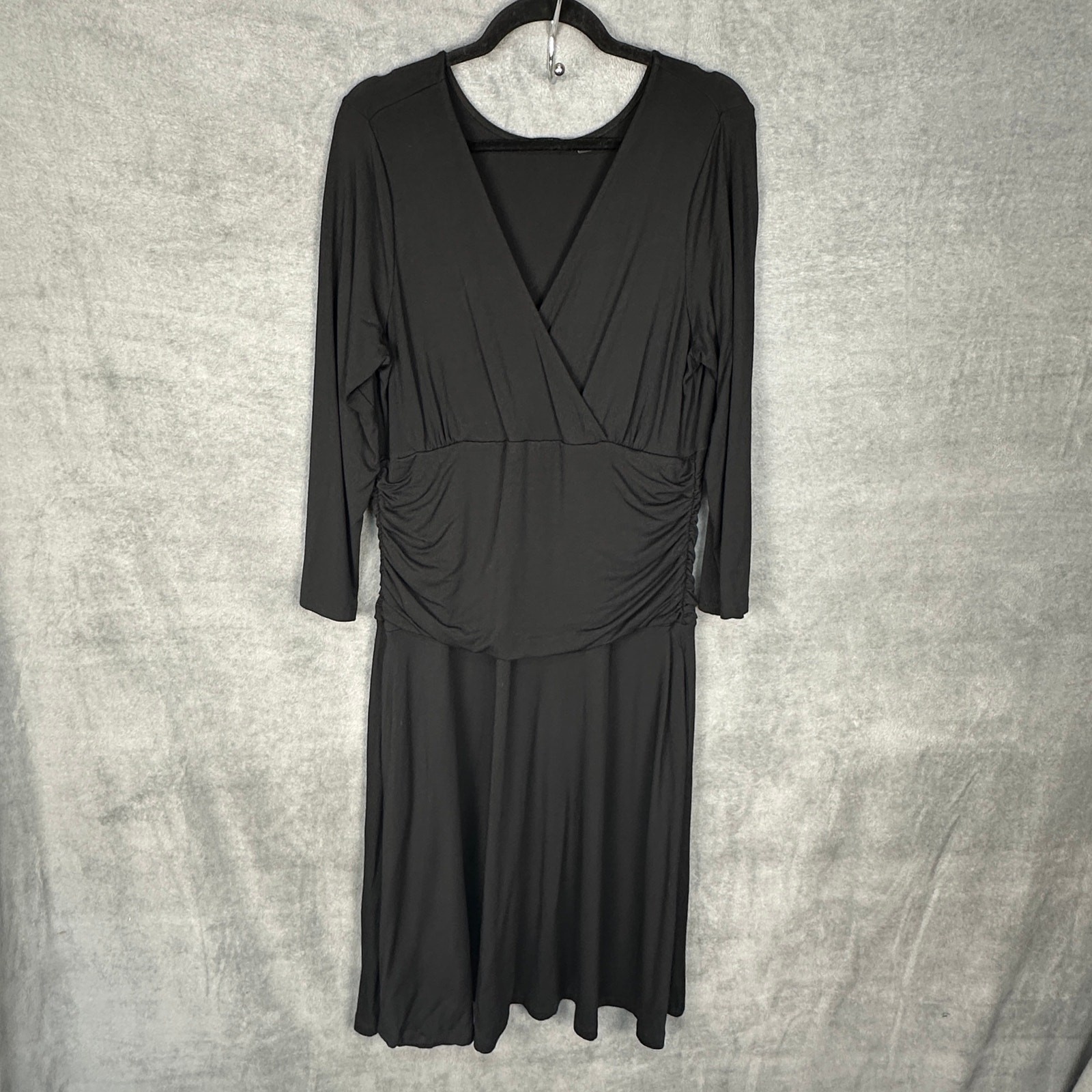 Betabrand Dress Womens XXL Black Silk Stretch Neutral Minimalist Career Travel