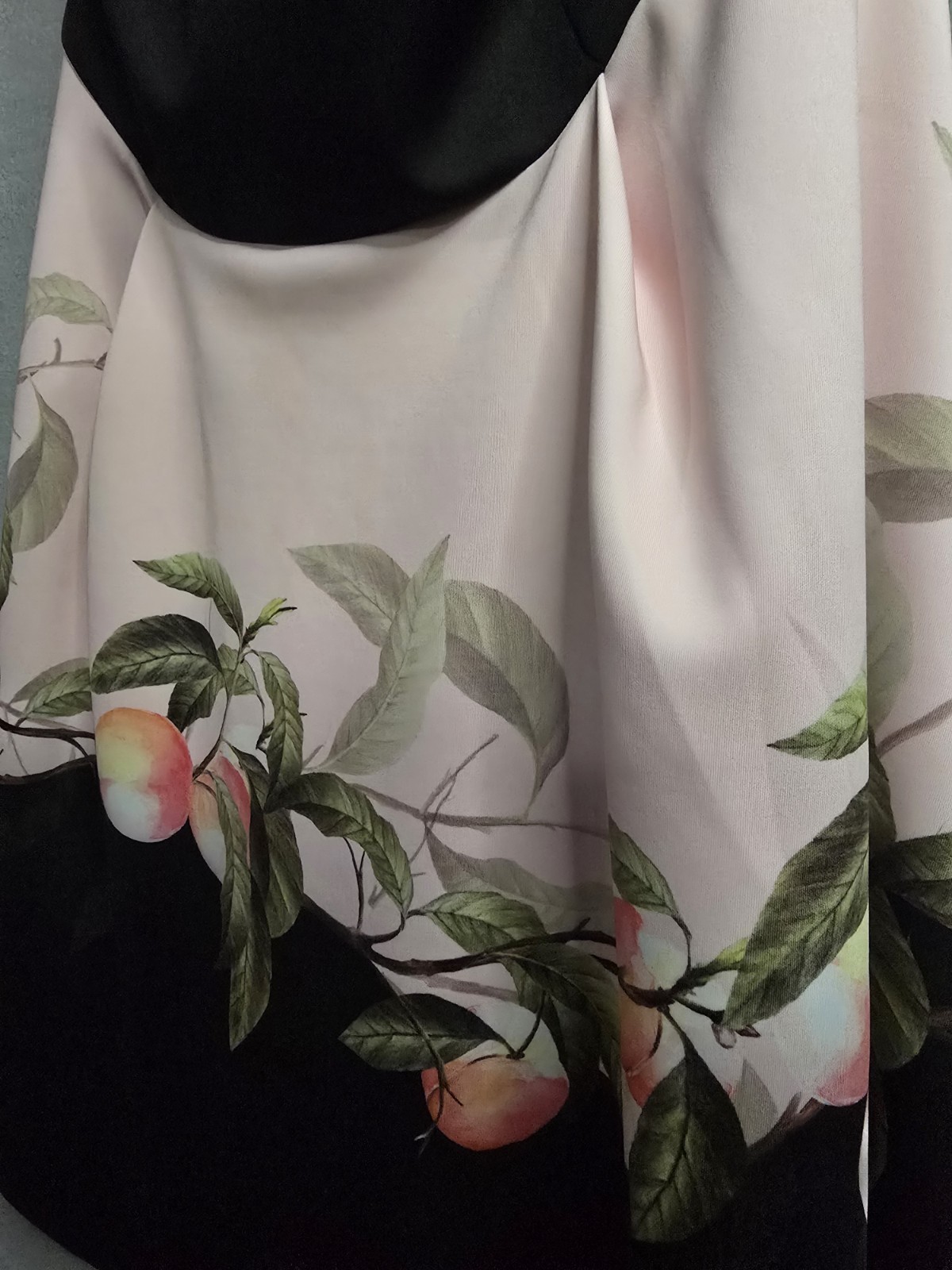 Ted Baker Tekeya Peach Blossom Off Shoulder Dress Pink Black Size 4 US 10 Skater