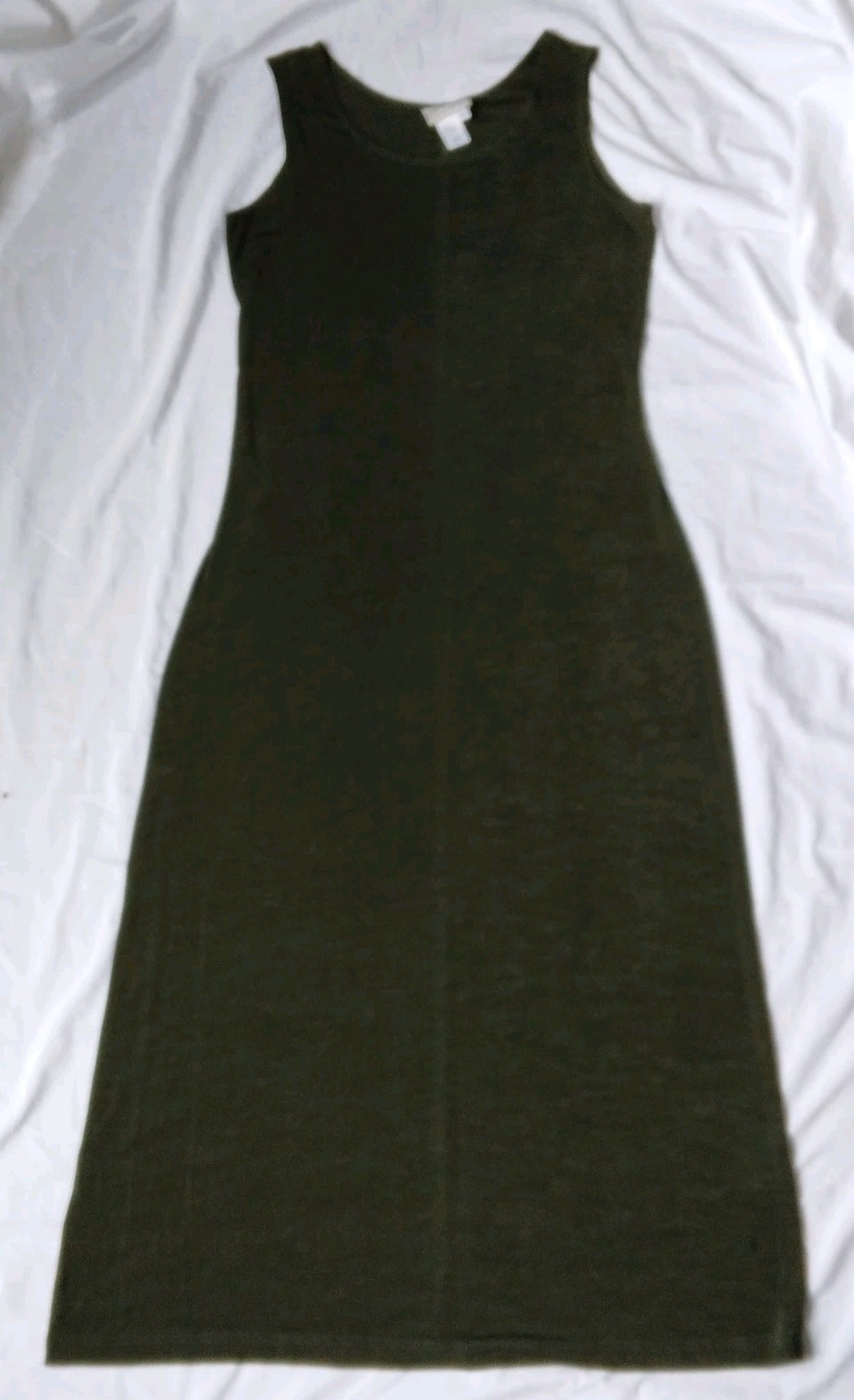 Vintage Coldwater Creek Acetate Blend Stretch Maxi Dress Green Womens Medium