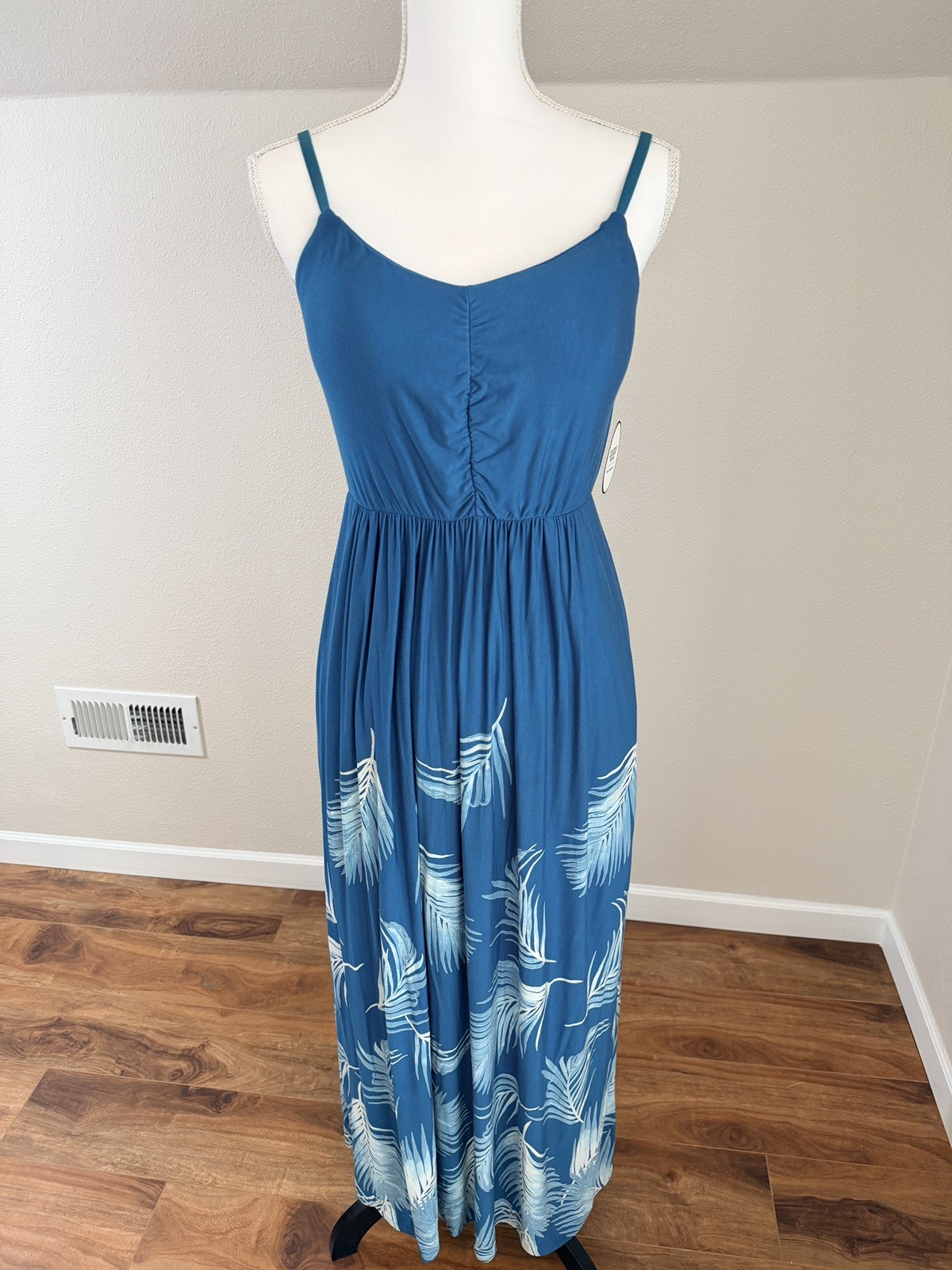 Soma Maxi Bra Dress Womens turquoise Ultimate Palm size medium with pockets!