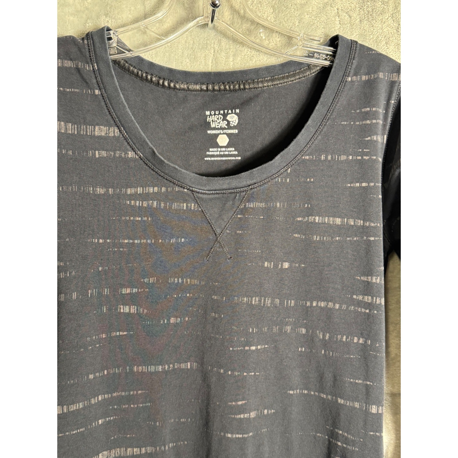 Mountain Hardwear Womens S P 34in Long Sleeve Casual Dress Grey Striped