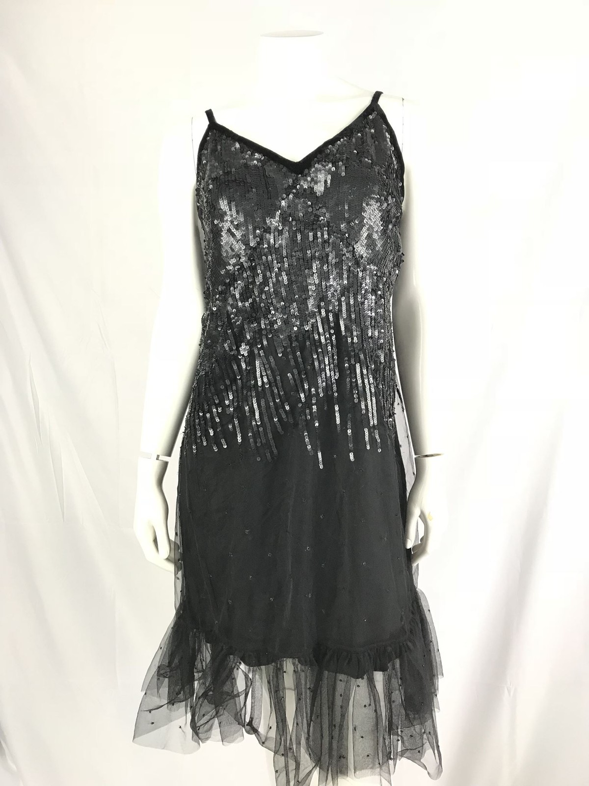 Manoush Women’s Sequin Strap Dress w/ Fringe Party Outfit NYE Size 6