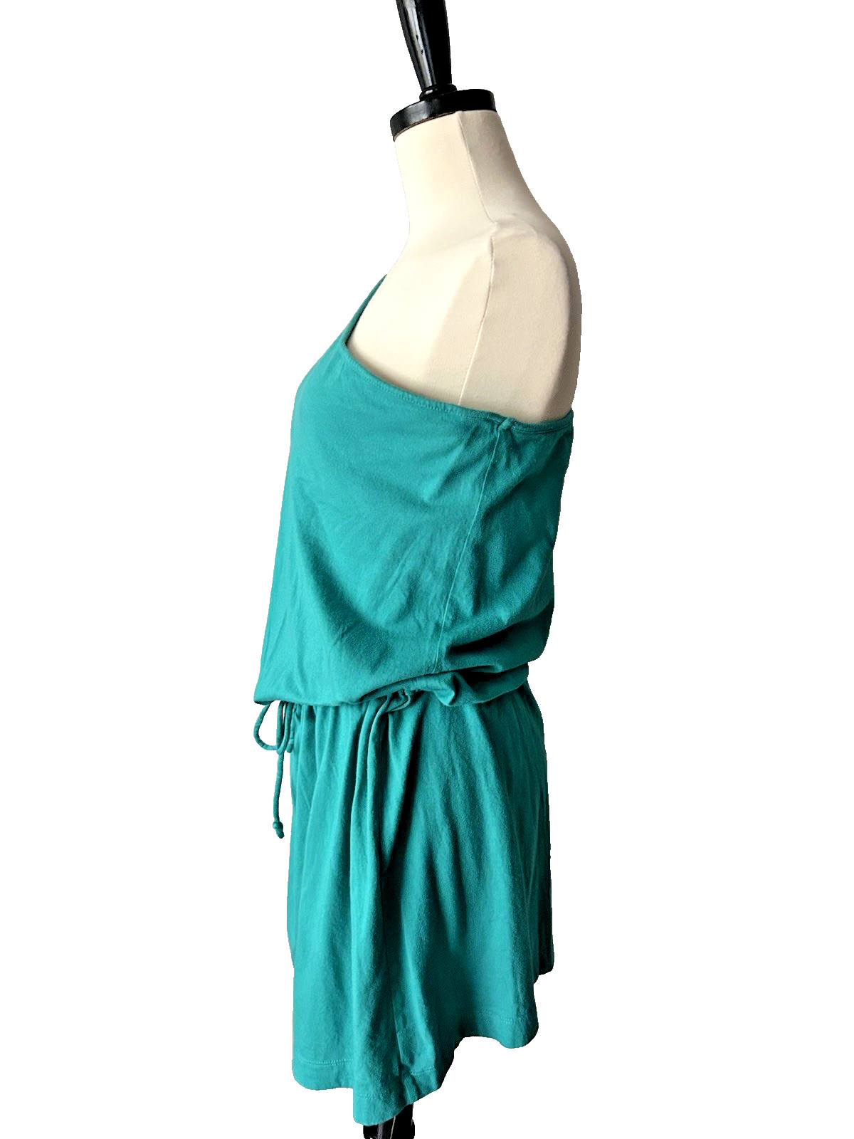 GAP Women’s One Shoulder Stretch Cotton Blend Dress Teal Size Medium