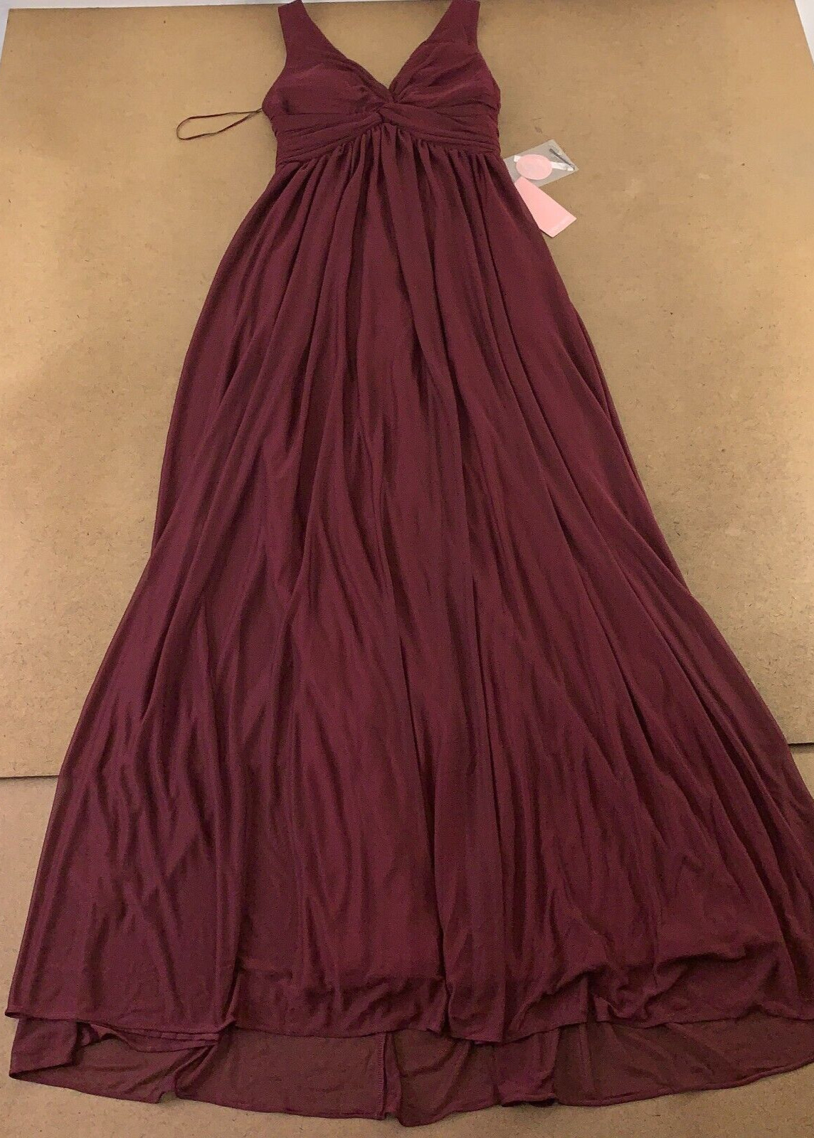 Birdie Grey Women’s Size Small Cabernet Lianna Twisted V Neck Long Dress NWT