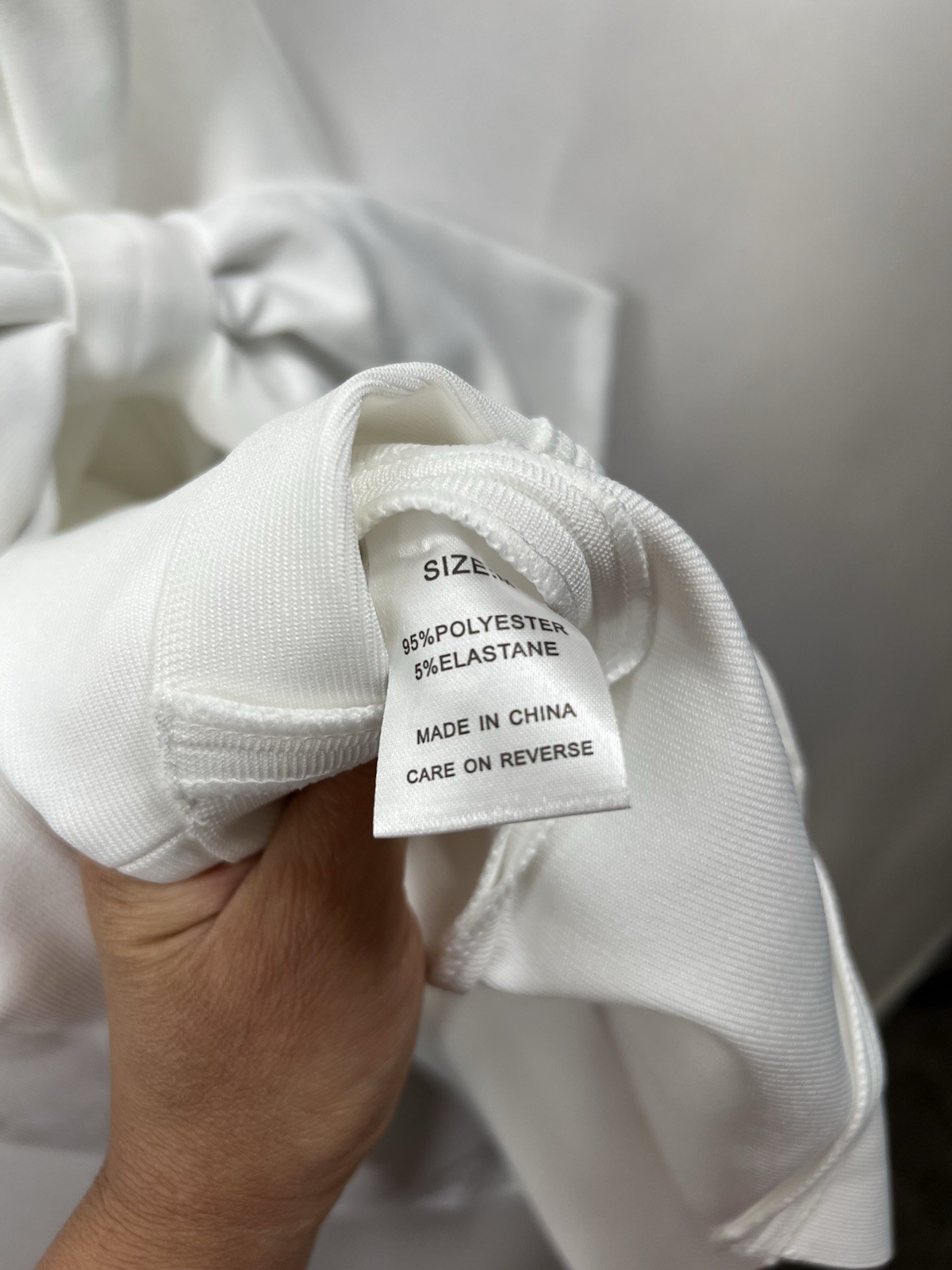 Big Bow Cocktail Party Dress With Puff Sleeve, White Bridal Shower Dress
