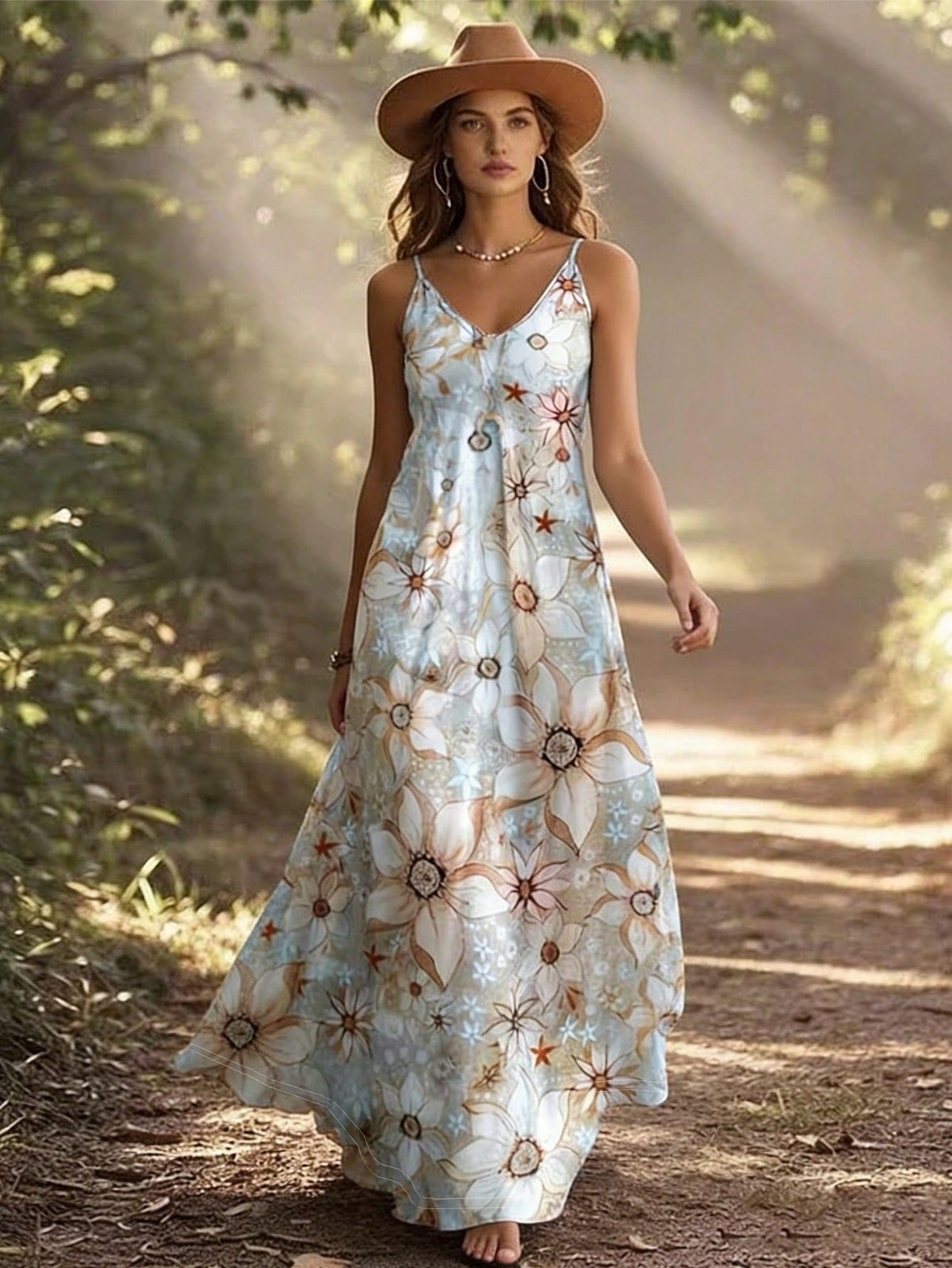 Ladies Floral Summer Maxi Dress