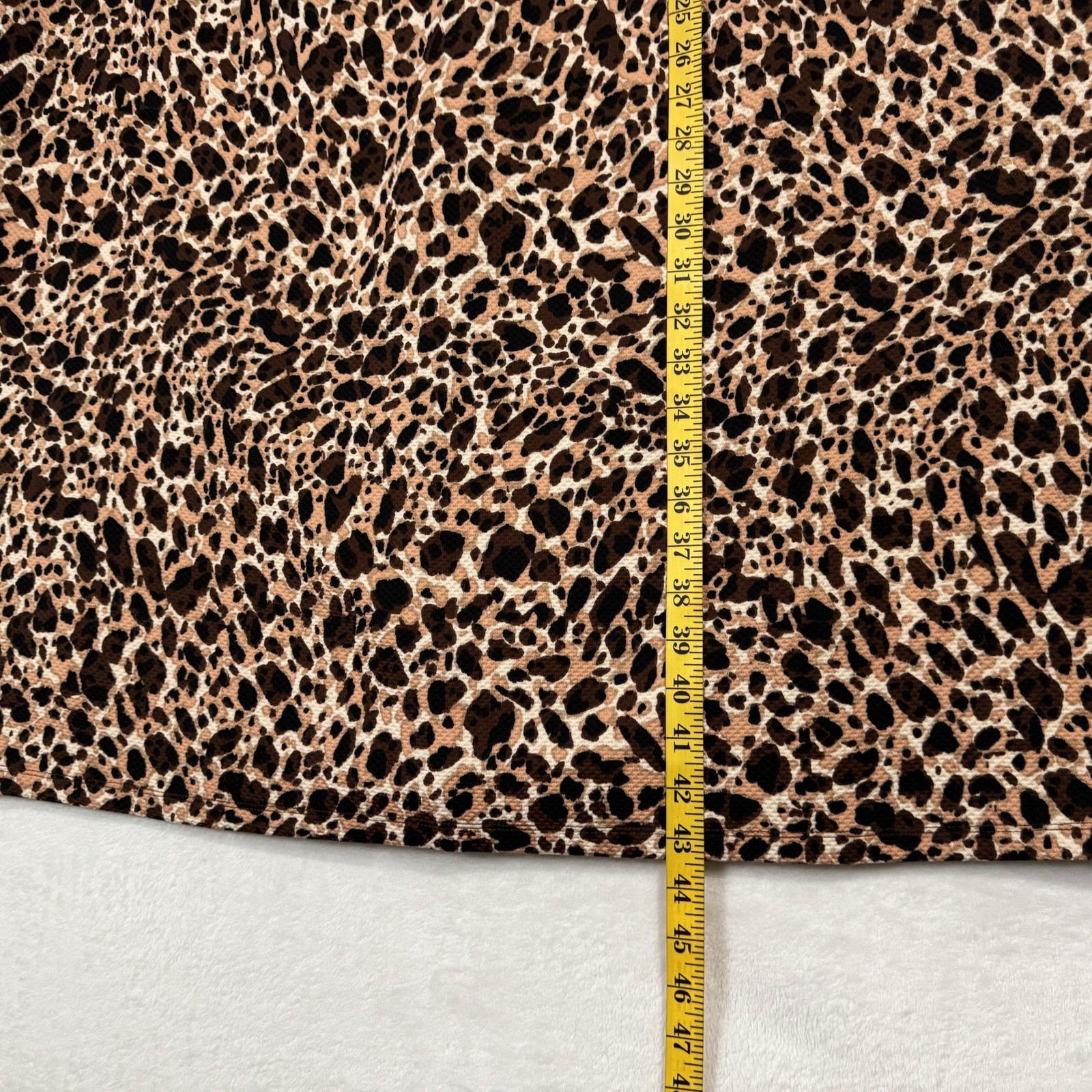 Anne Klein Collared Polo Dress Plus Size 24 W Brown Leopard Print 1/4 Zip Sporty