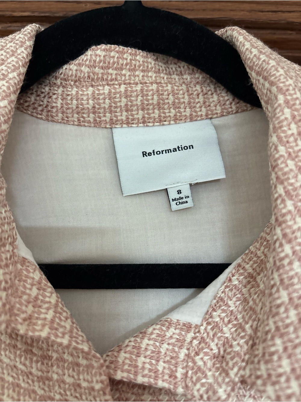 Reformation Effie Dress / Peach Check