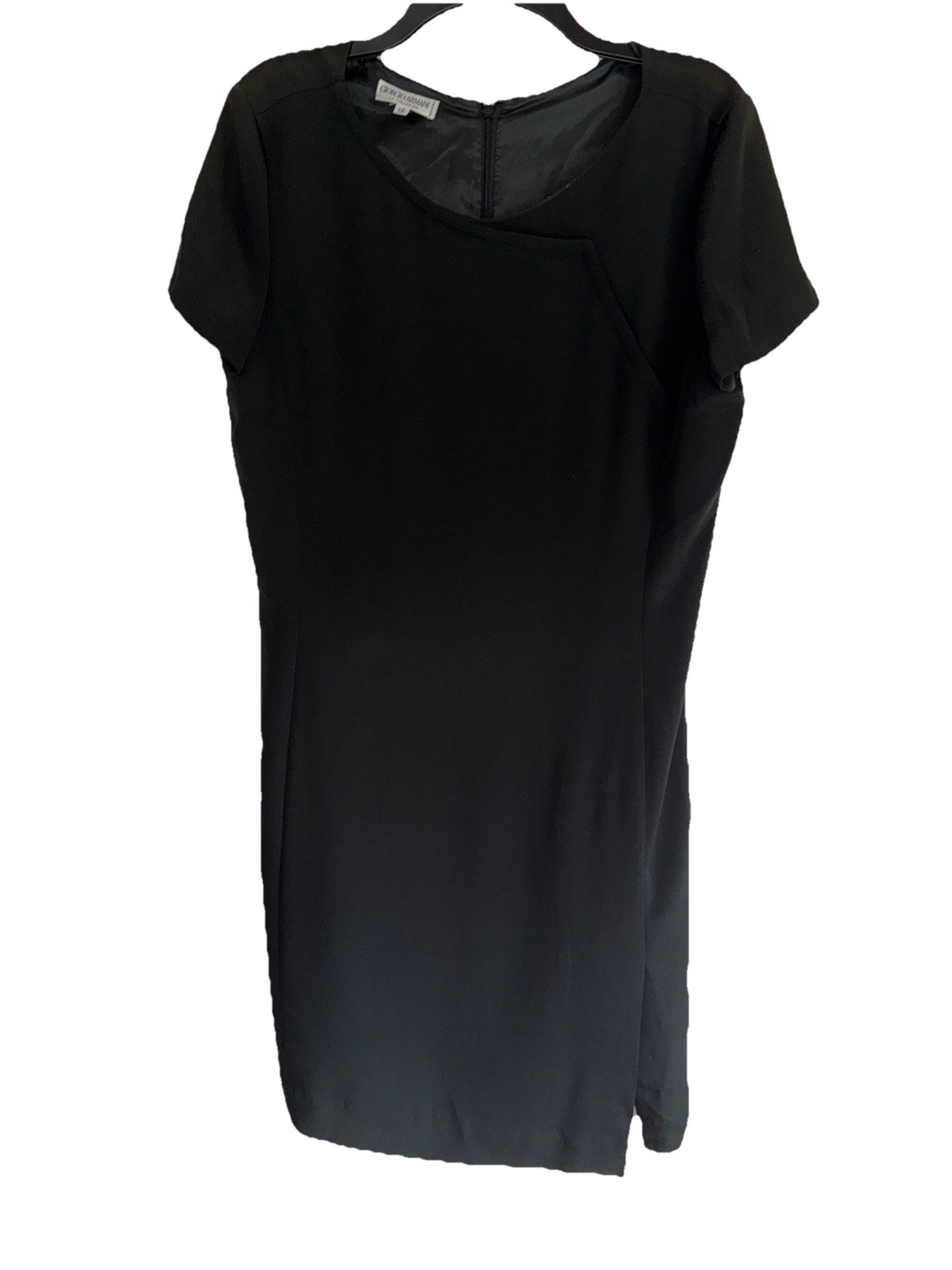 Giorgio Armani Le Collezioni Dress Size 12 Black Silk/Acetate Cocktail READ