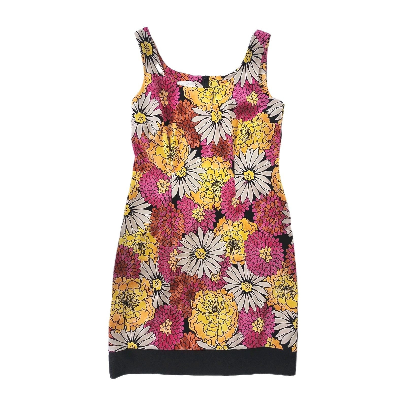 Kim Rogers Women’s 10 Floral Scoop Neck Stretch Mini Shift Dress Retro Style