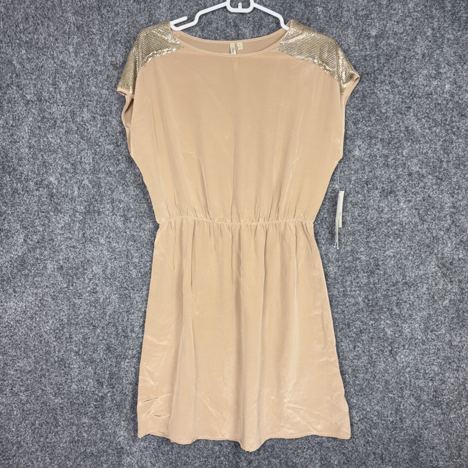 Petticoat Alley Dress Womens Size M Wheat Gold Silk Blouson Party Holiday Date