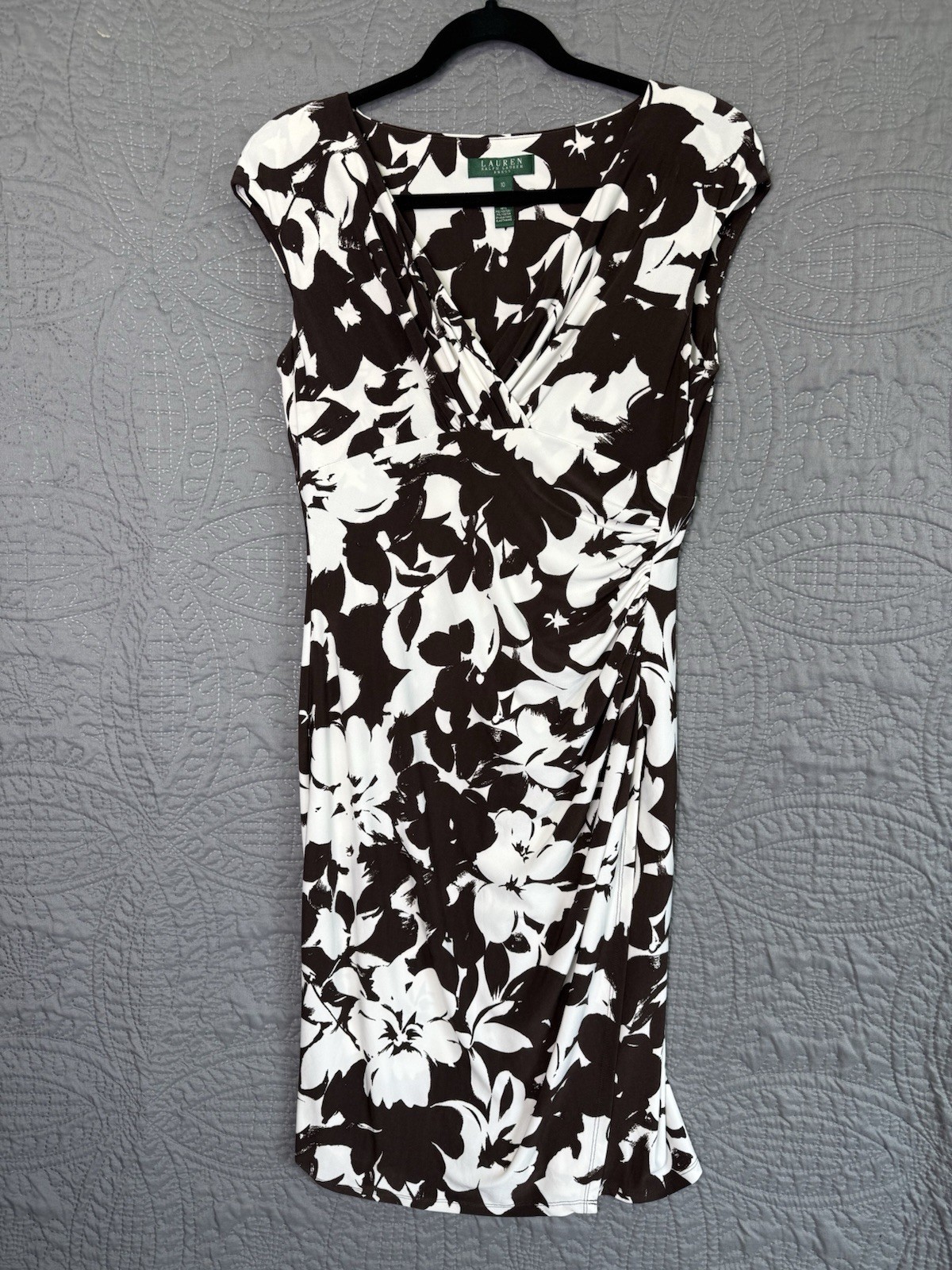 Lauren Ralph Lauren body con dress brown and beige size 10