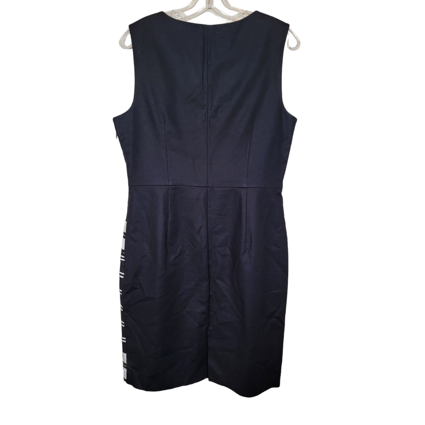 Worthington Mini Sheath Dress Sleeveless Side Zip Striped Black & White Size 14