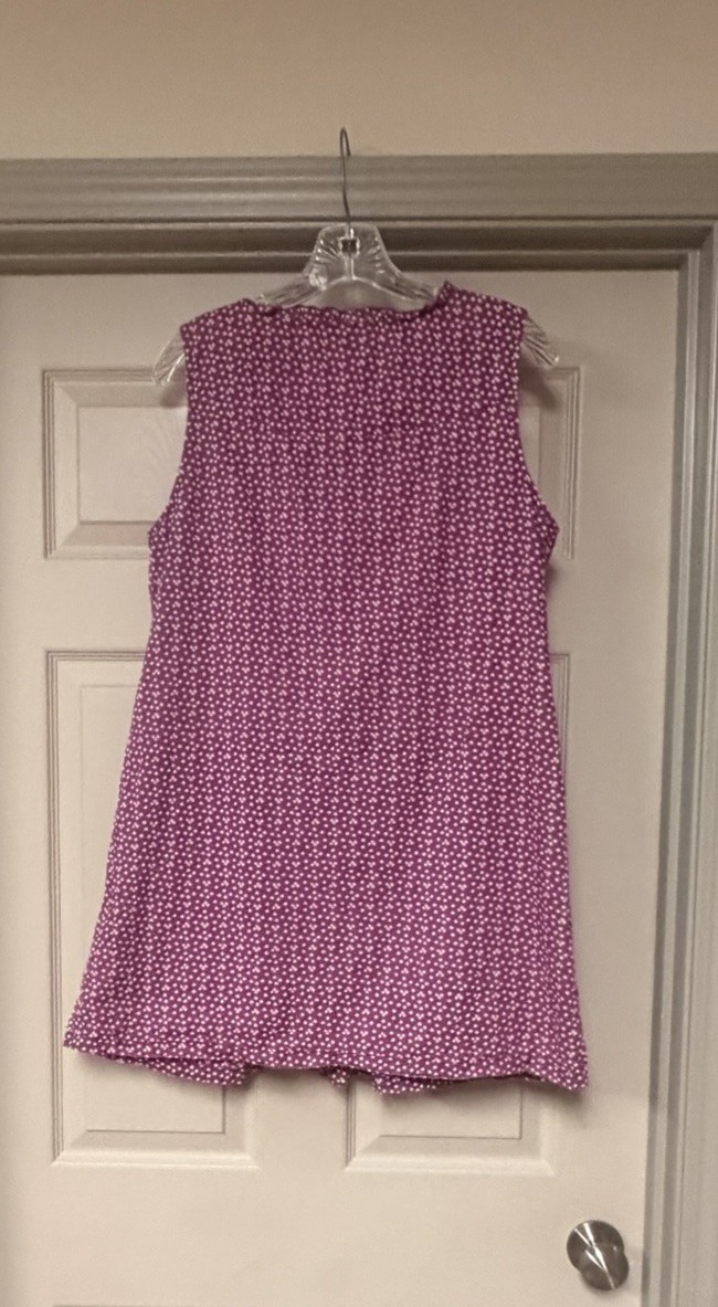 Style & Co. Women’s Size 10 Front Pockets Sleeveless Burgundy and White Dress