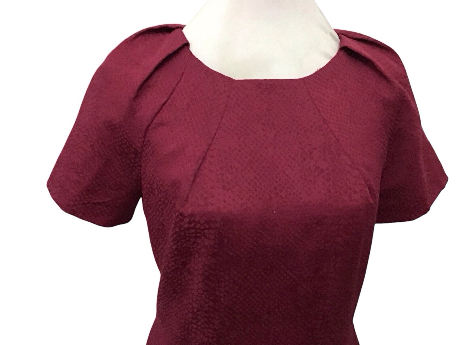 Coast Raspberry Pink Snakeskin Short 34” Dress Size 16 Ec Fit 14-16