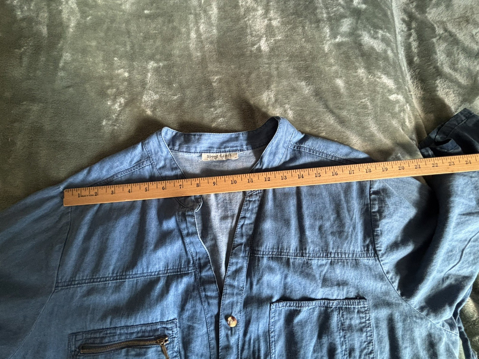 NWT Speed Limit Chambray Women’s Button-Down Lightweight Summer Denim Dress L