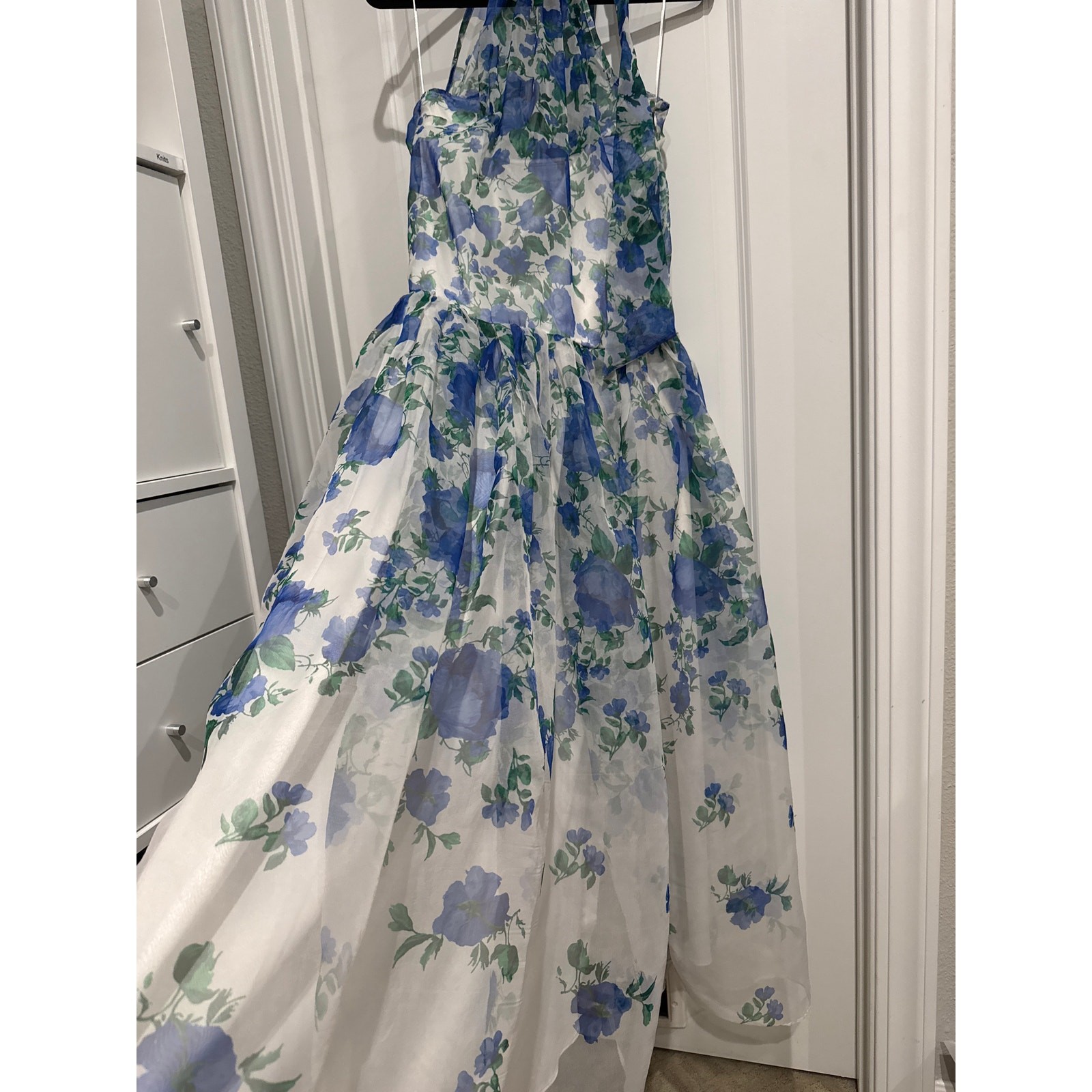 MSRP: $248 ✨ BHLDN Kendall High-Neck Scarf Floral Organza Maxi Dress | Size S/M✨