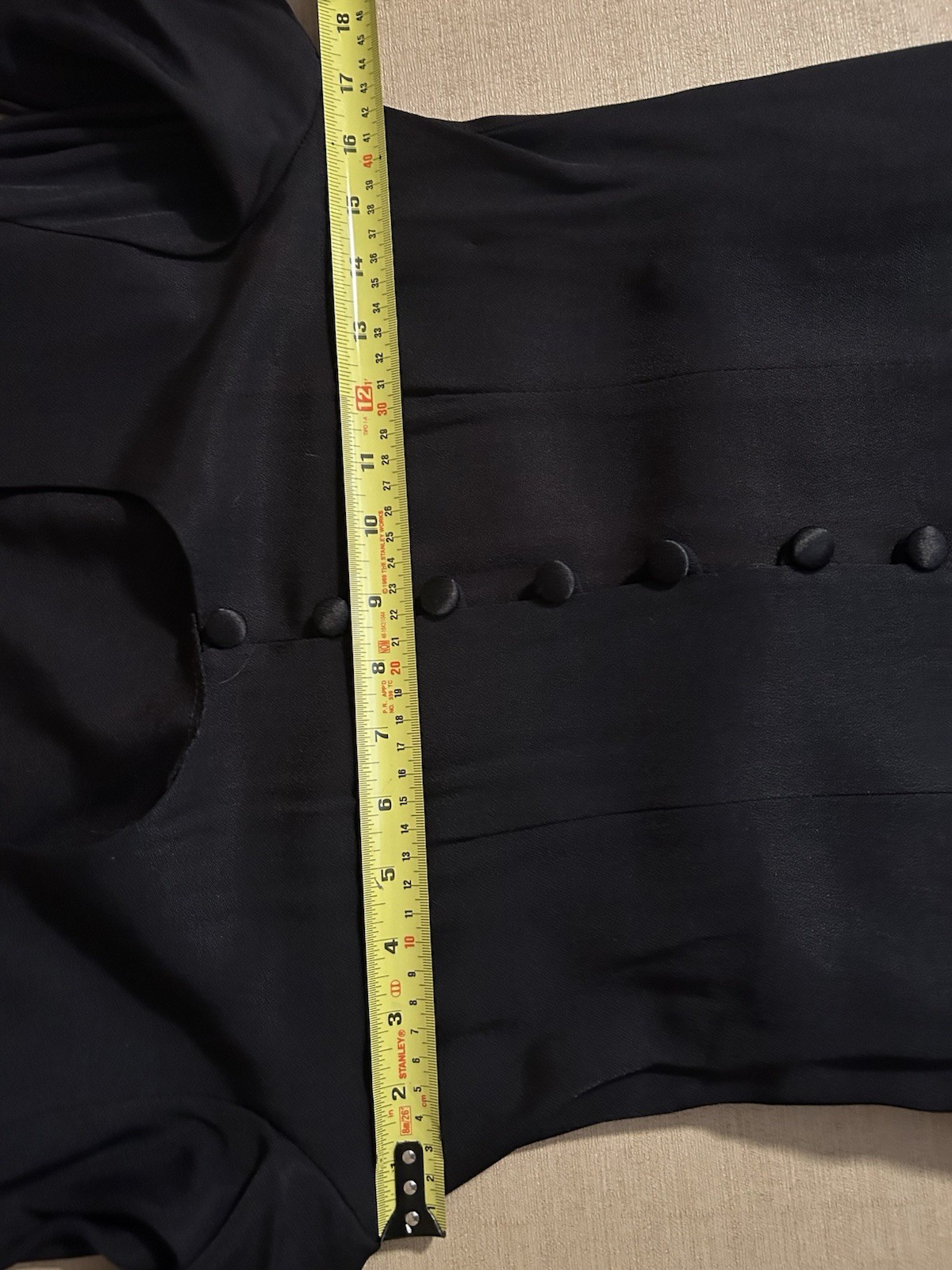 Vintage 90s Whimsigoth Black Structured Button Up Mini Dress With Lace Trim 4P