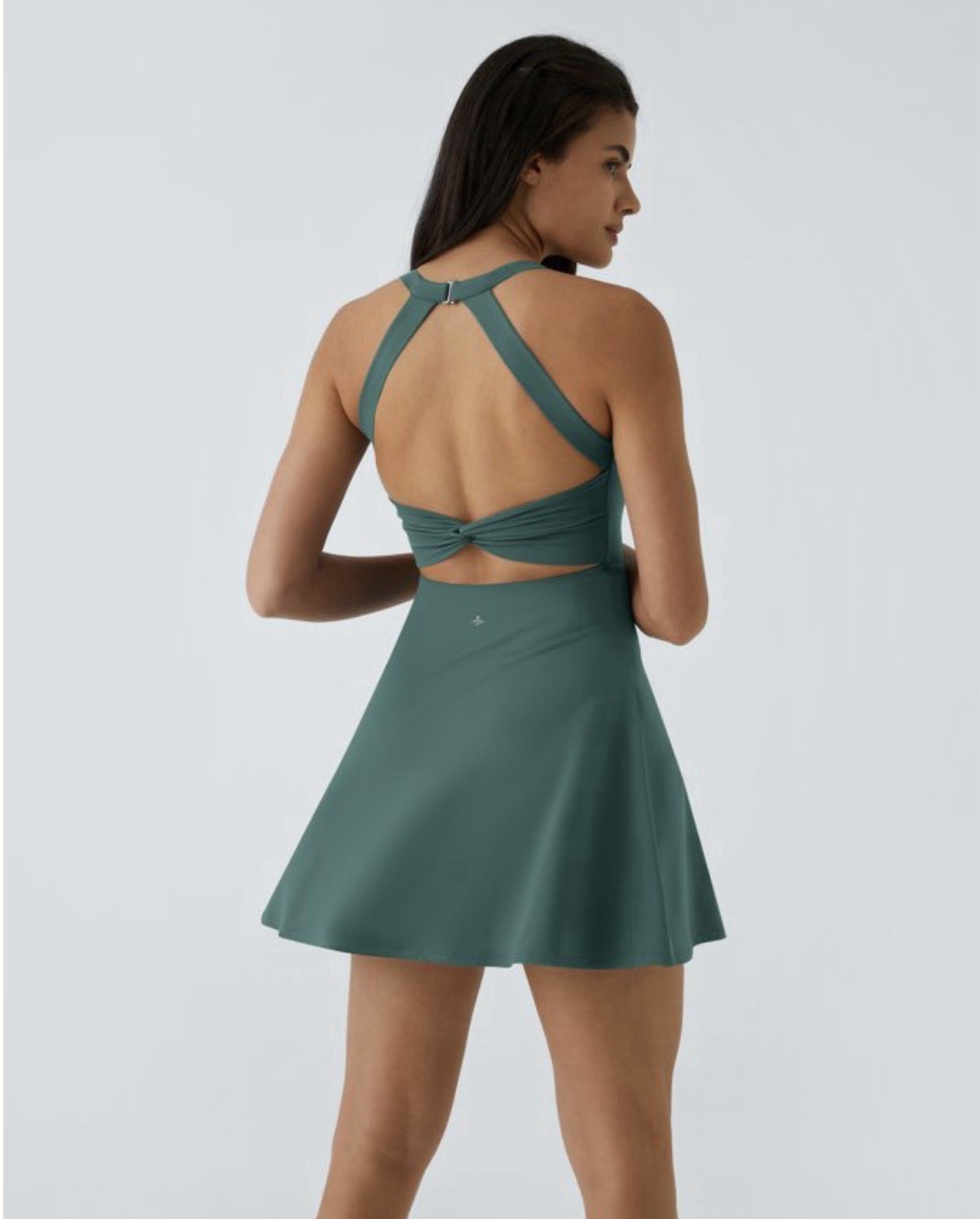 SoftlyZero™ Airy Backless Twisted Flare Low Support Dance Active Dress Small