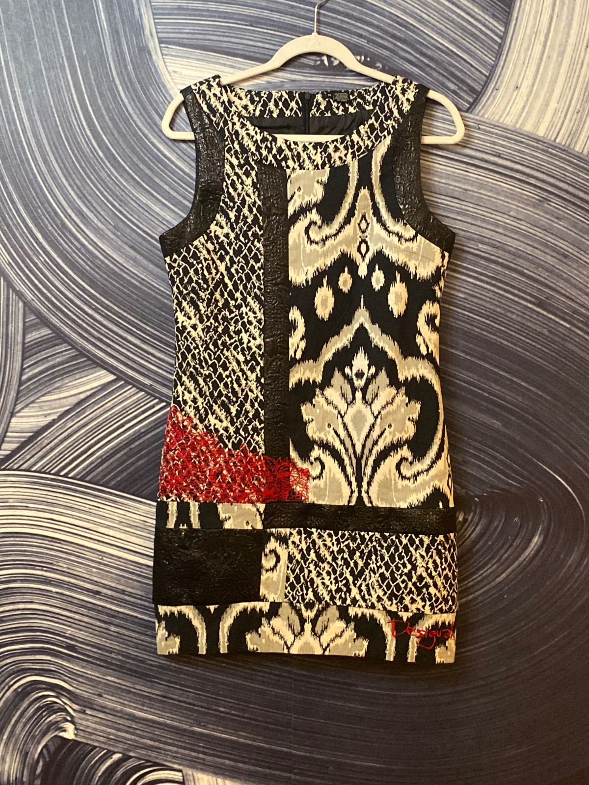 Desigual Shift Dress, Tunic, Mixed Fabrics, S