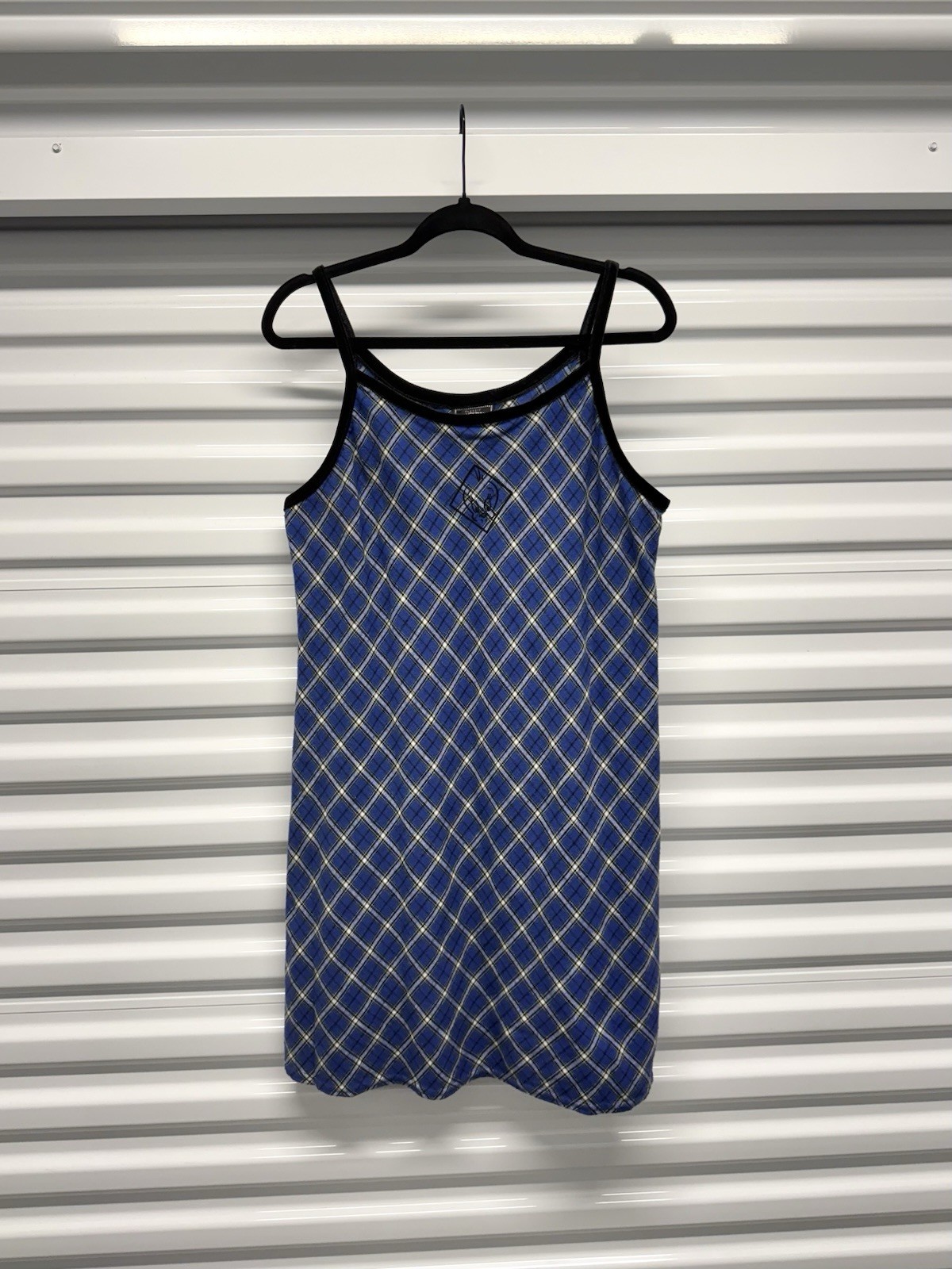 1998 90s Vintage Looney Tunes Tweety Bird Plaid Slip Dress Deadstock Blue WB