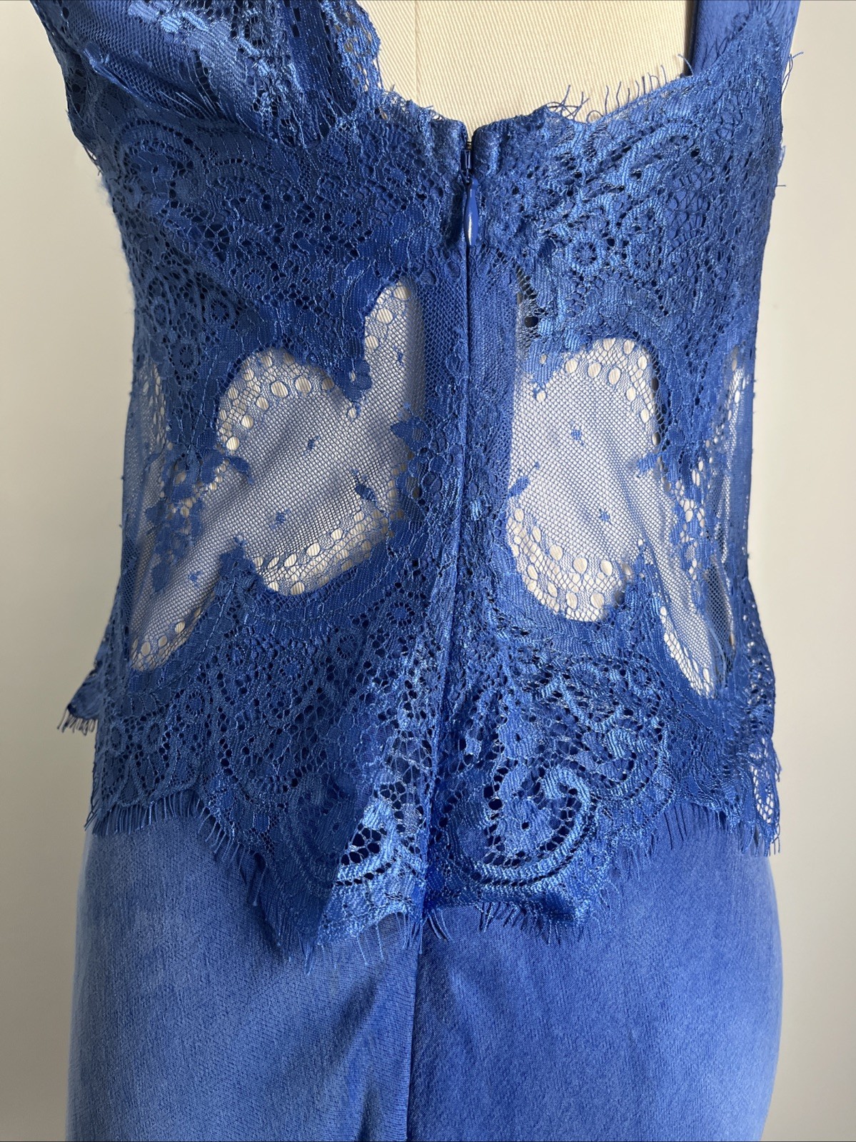 Third Form Women’s Visions Lace Floor Length Azure Blue Dress US Size 4