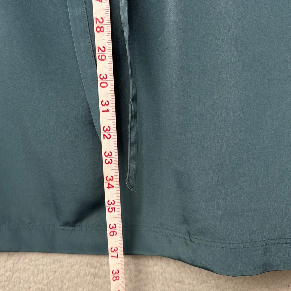 Mossimo Teal Shirt Dress Drawstring Waist Roll Tab Sleeve Utility Casual Travel