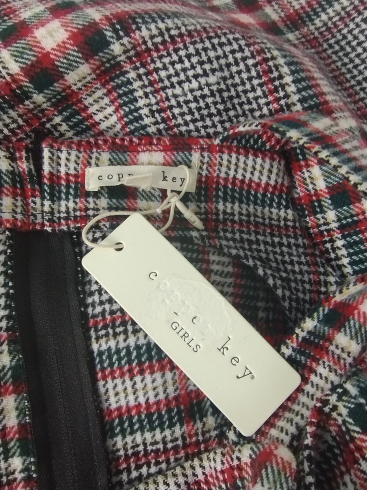 Copper Key Juniors Size Large Warm Polyester Black and Red Plaid Jumper New
