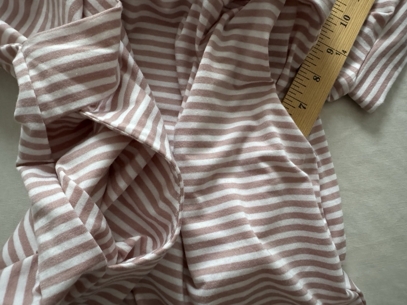 Women’s New Medium Merokeety Dress Pink & White tie Stripe Short sleeve, pockets