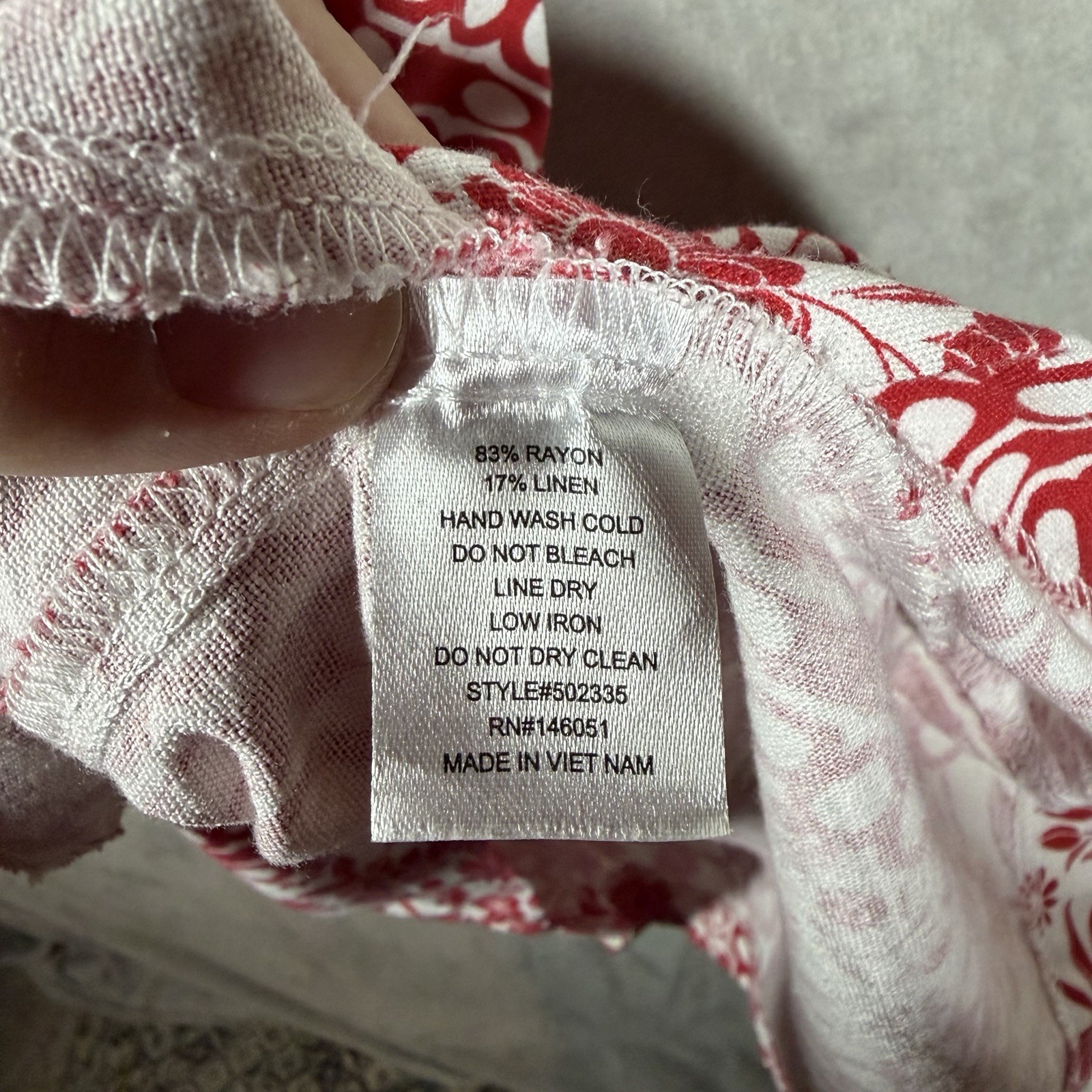 Mediterranean Tile Print Mini Dress Size M Red Floral Euro Summer Tomato Girl