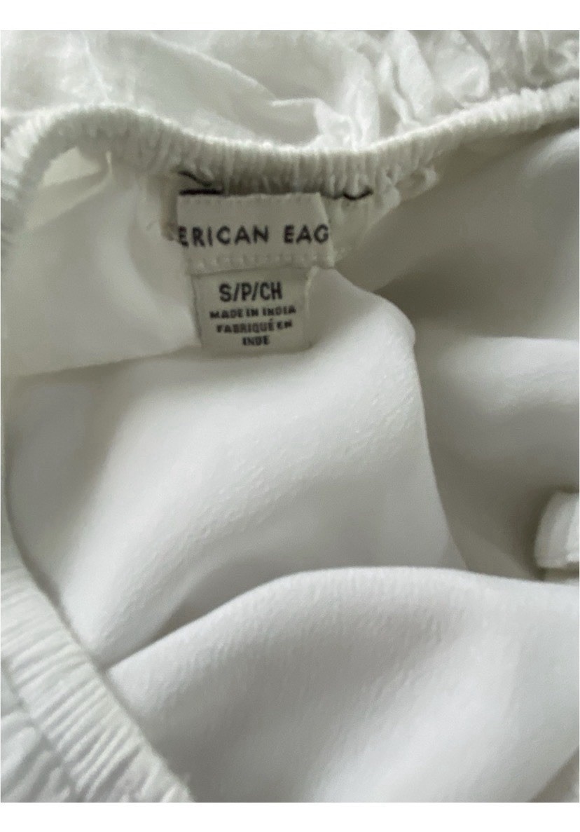 American Eagle White Tiered Midi Cut Out Back Halter Dress Size Small