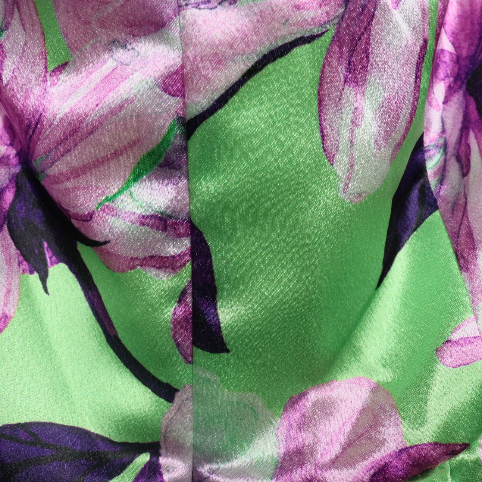 Delfi Tiffany Mini Dress Womens Size Medium Green Floral Print Satin Halter