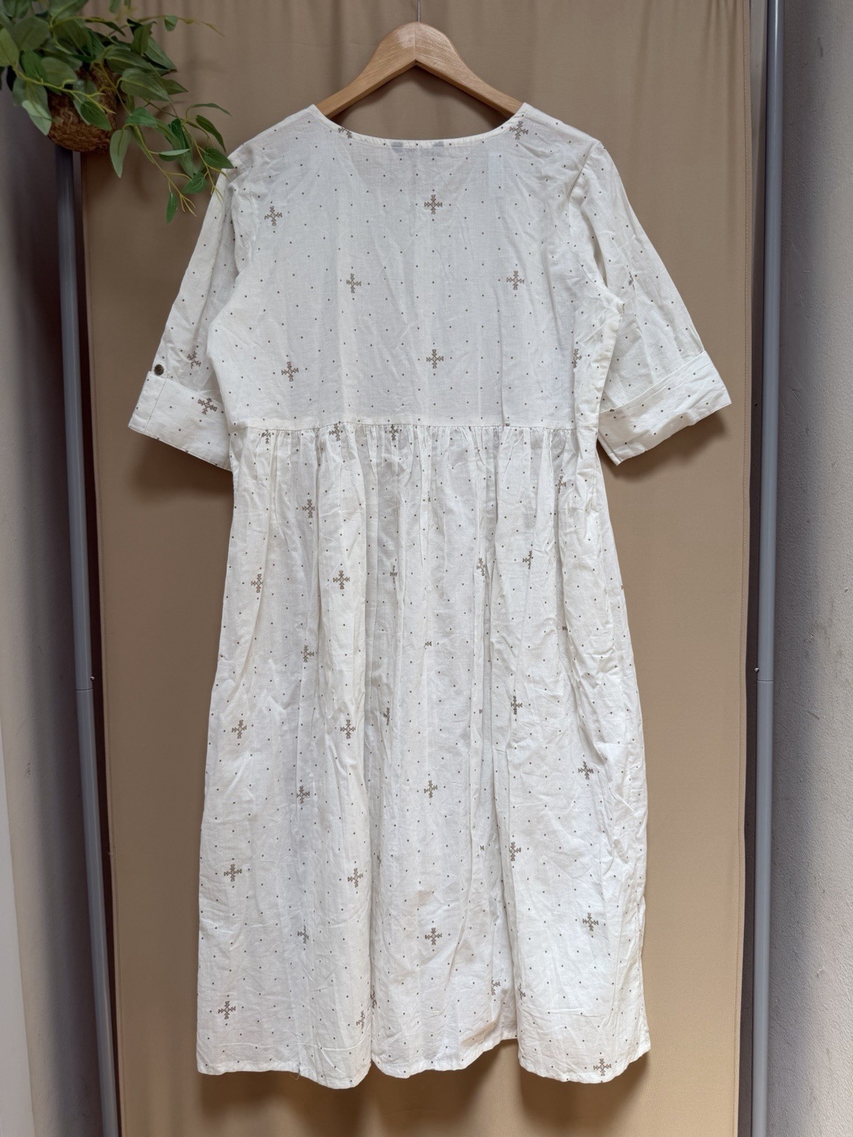 New MA’VIE elegant comfort Geo print loose fit Boho dress Womens sz XL cotton