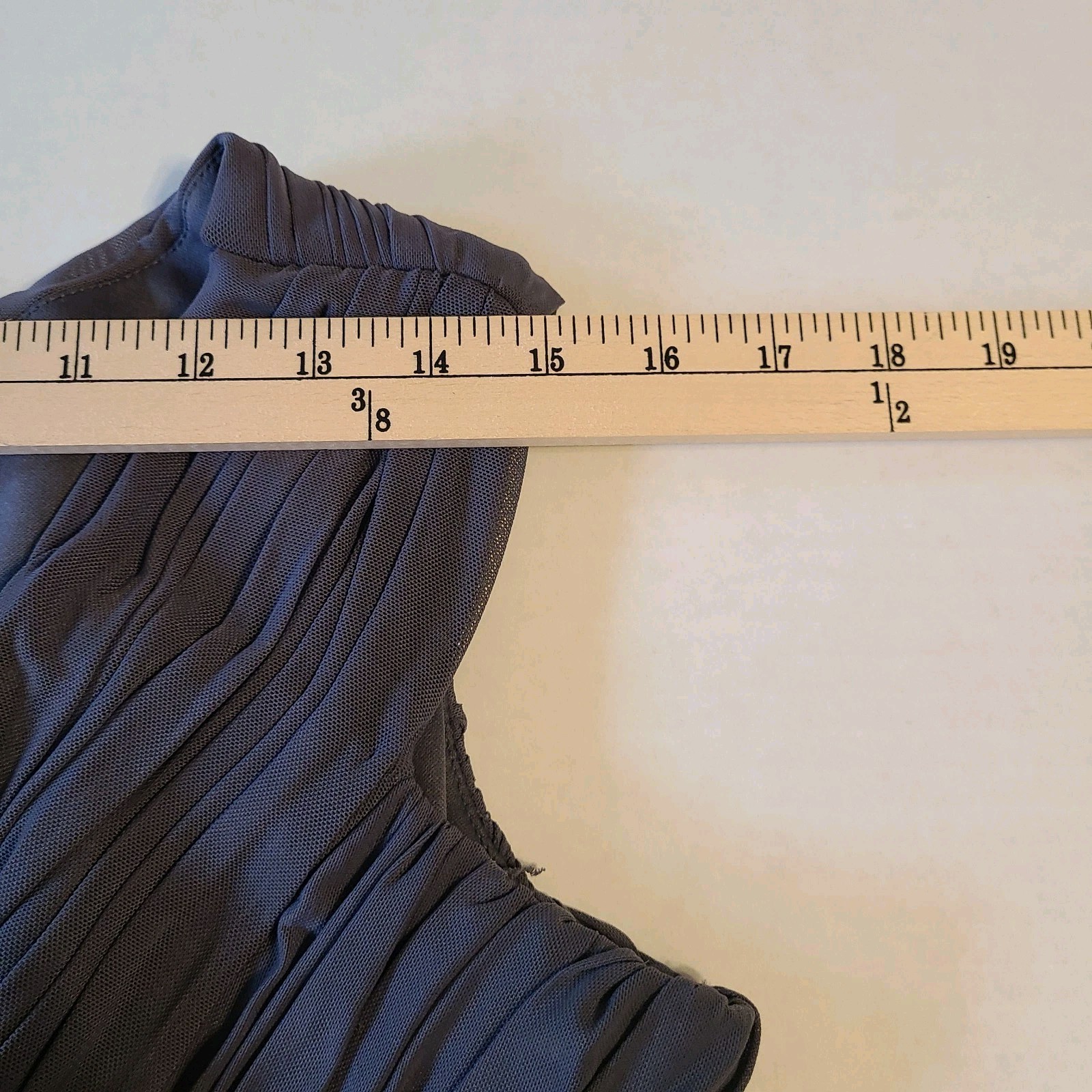 Decode 1.8 Cap Sleeve V Neck Gray Beaded Maxi Long Formal Gown Dress- Size 16
