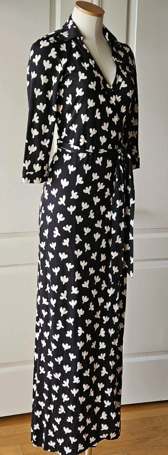 RARE Diane von Furstenberg Size 2 Abigail Silk Jersey Maxi Wrap Dress DVF