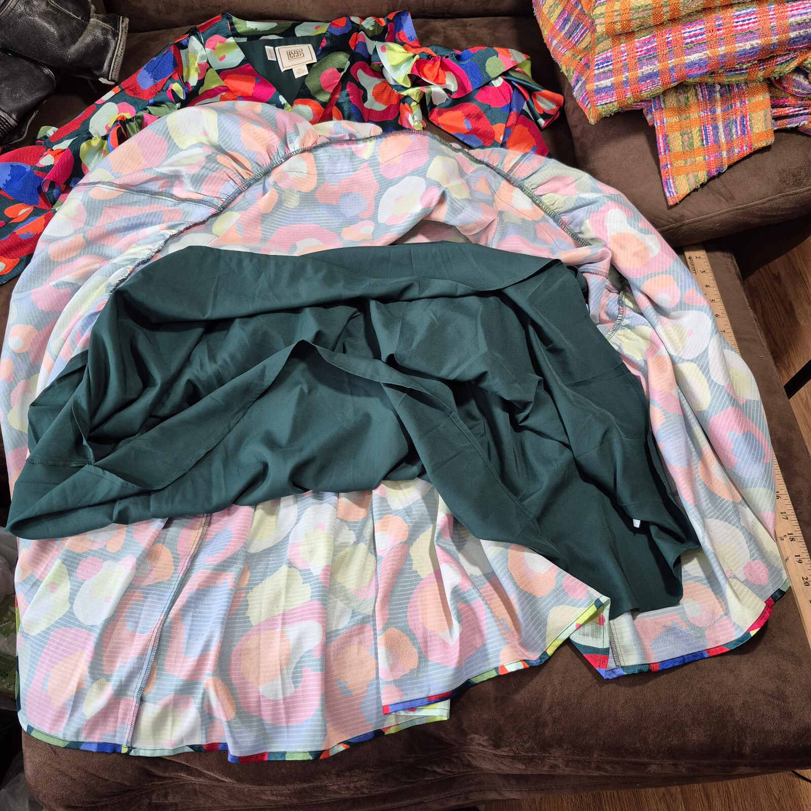 EMILY MCCARTHY MAXI DRESS MULTI COLOR FLORAL GEOMETRIC 52″ TOTAL LENGTH XS
