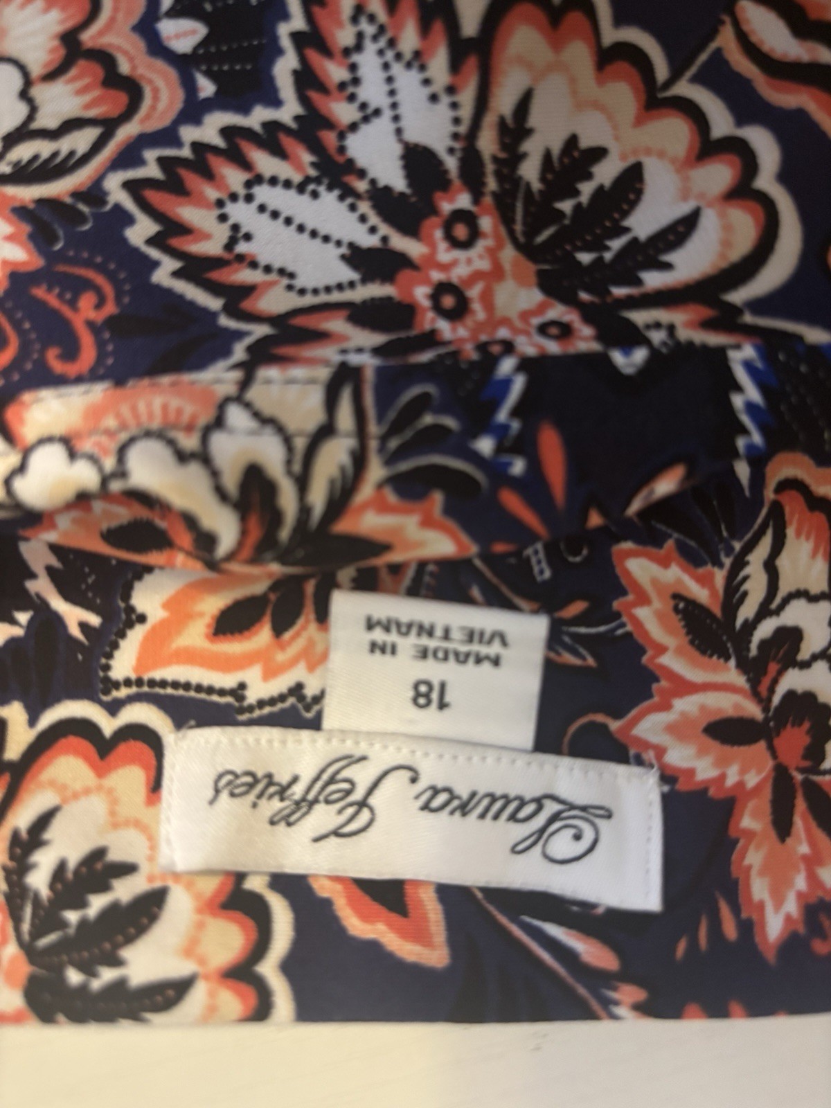 Laura Jeffries Dress Womens Multicolor Floral 3/4 Sleeve Shift Knee Length