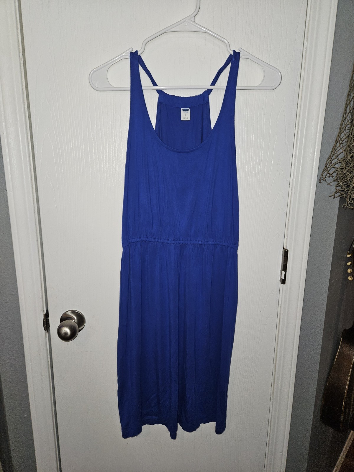 Old Navy Royal Blue Racerback Tank Top Elastic Waist Knee High Dress Size Small