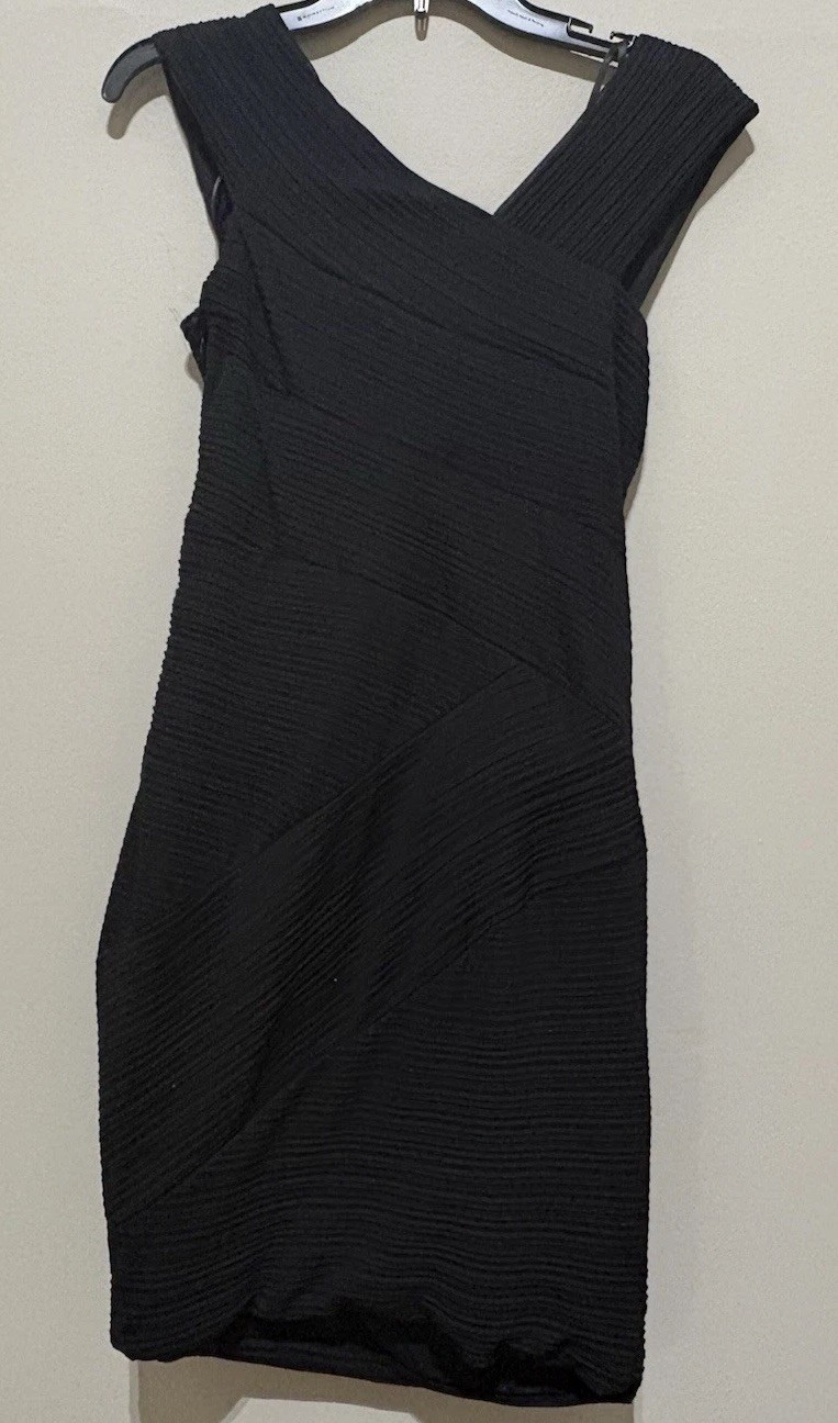 DECODE 1.8 Asymmetrical Neckline Sheath Dress Size 8 With Beaded Accent Lined