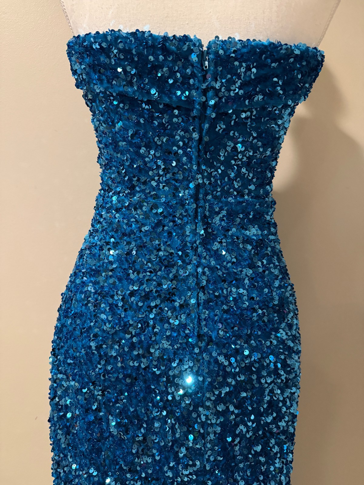 B SMART Womens Full Sequin Blue Occasion Formal Evening Dress – Sz Small