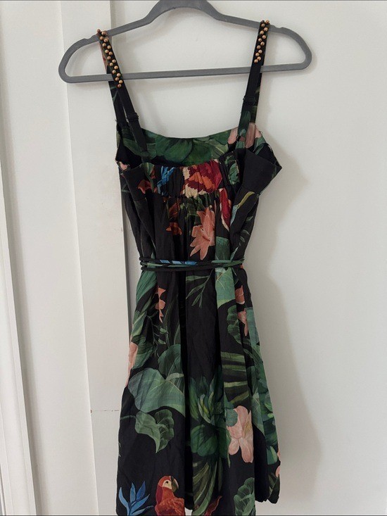 FARM RIO Midnight Macaw Fiesta Lenzing Ecovero Euroflax Mini Dress Size M