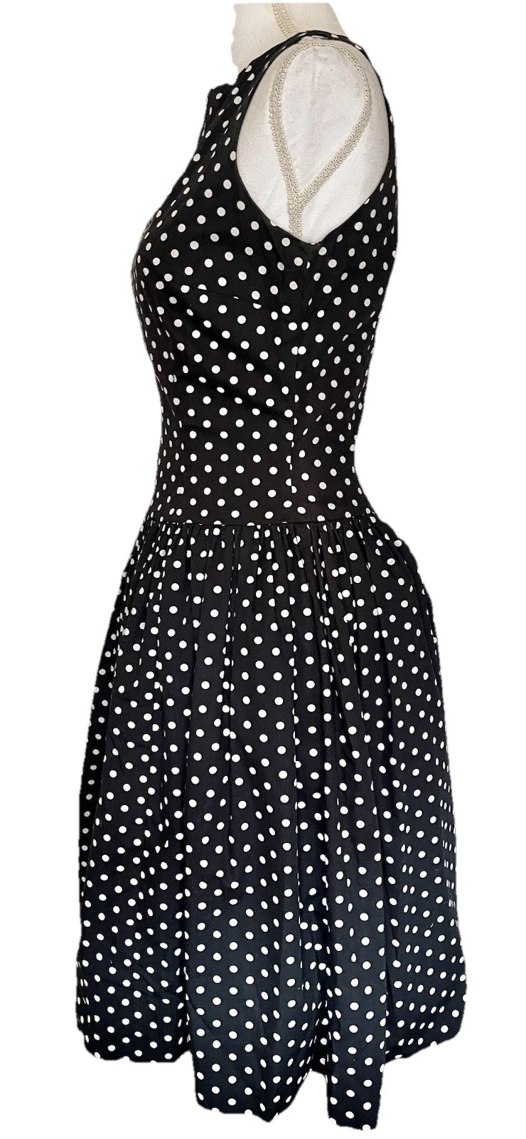 TRACY & MICHAEL S A-Line Dress Pretty Polka Dot Built In Petticoat Tailored Fit