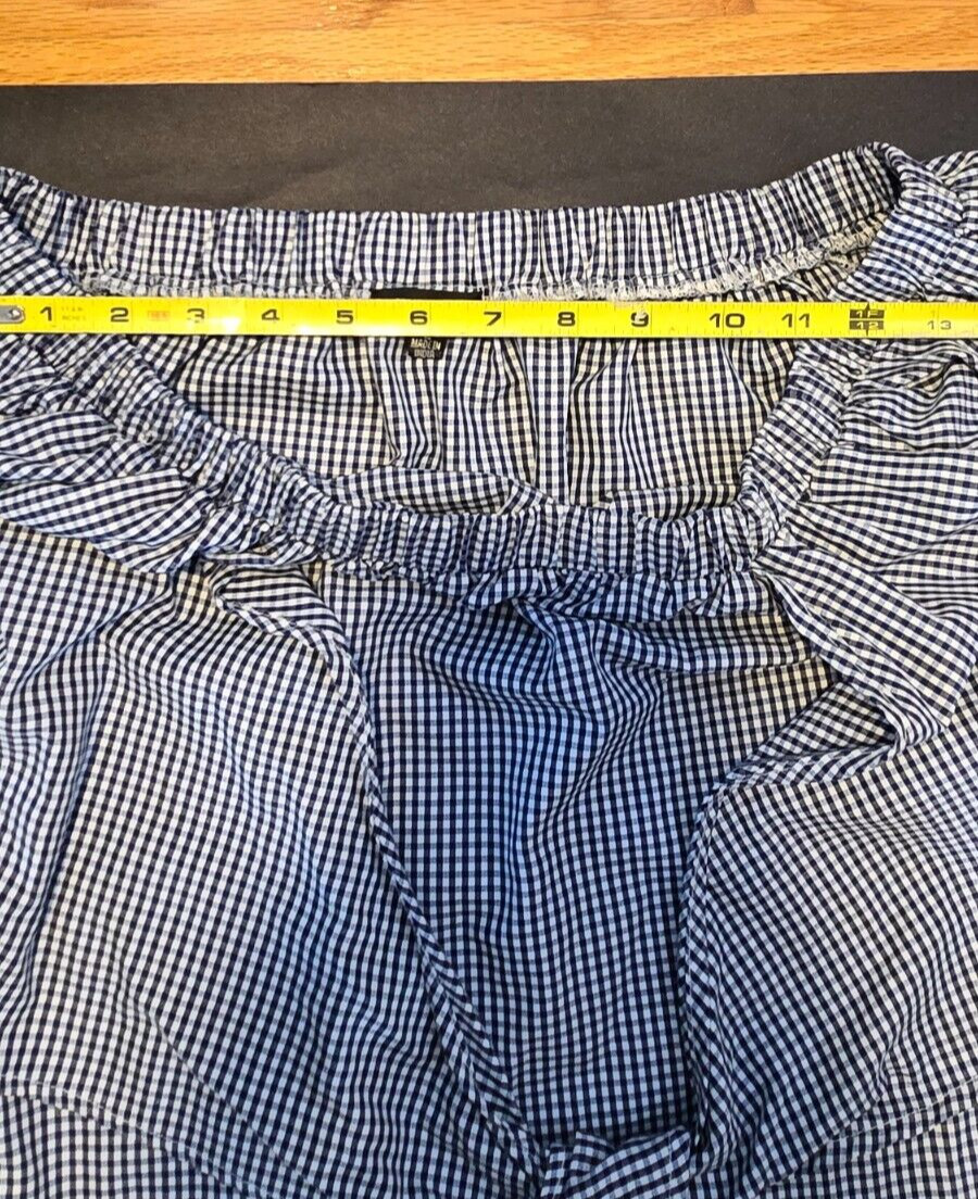 Style Envy Blue and White Front Tie Shirt Dress Women Size Large Cotton Blend