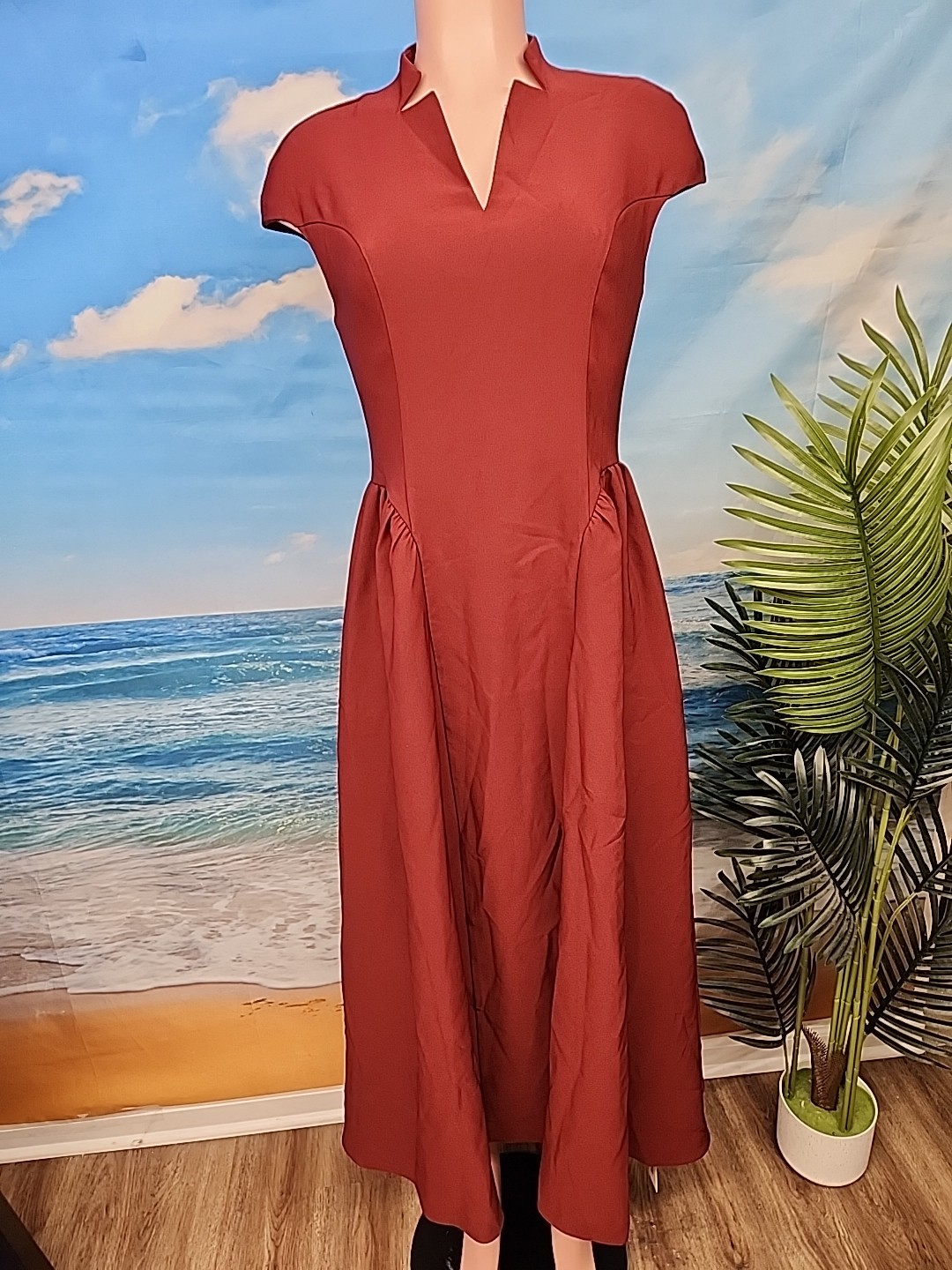 Nwt Commense Long Red Dress Size Small. free shipping