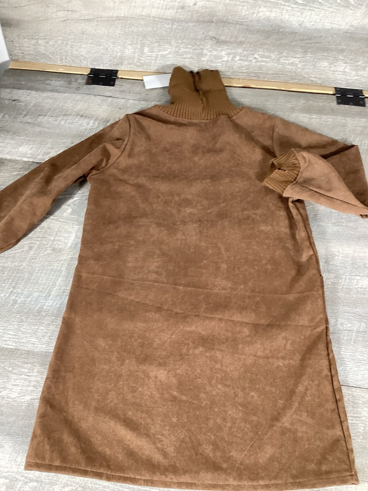 Avery & Maren Womens Turtleneck Corduroy Sweater Dress Brown Size L Winter New
