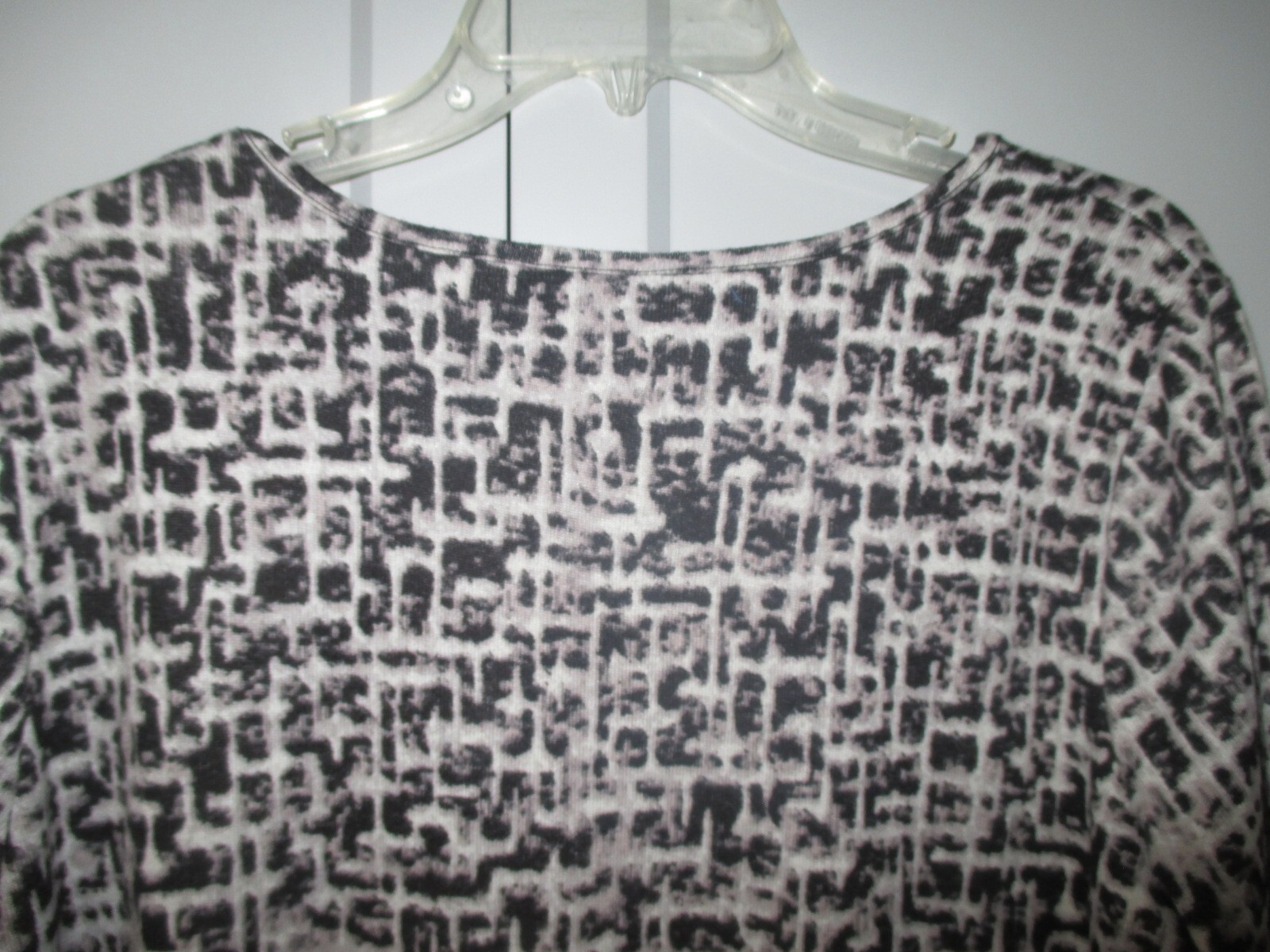 A-LINE Knee Length DRESS 2X BLACK GREY Digital Print JUST LOVE Soft Knit NWOT