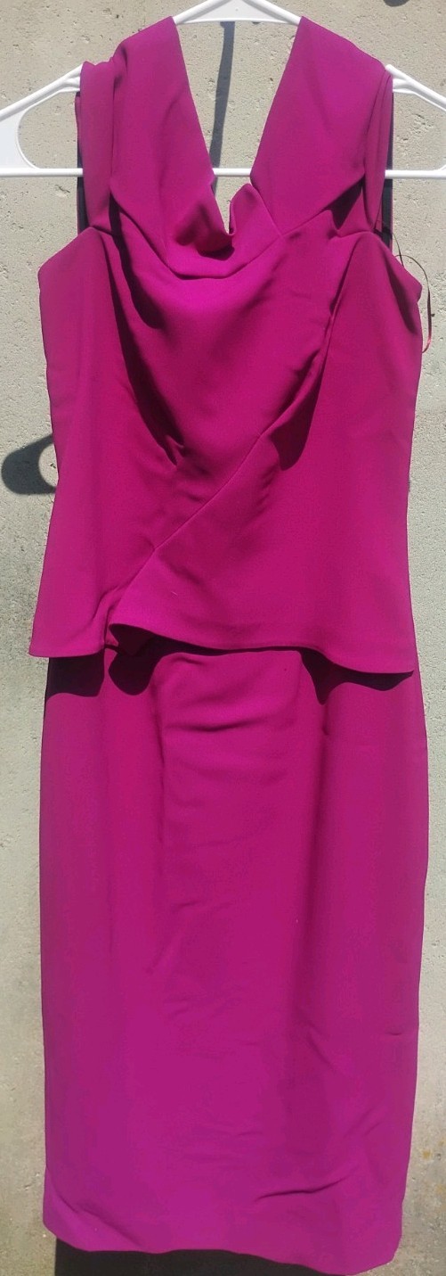 NWT Roland Mouret x Selfridges Magenta Pink Cocktail Dress Size US 4 / UK 8