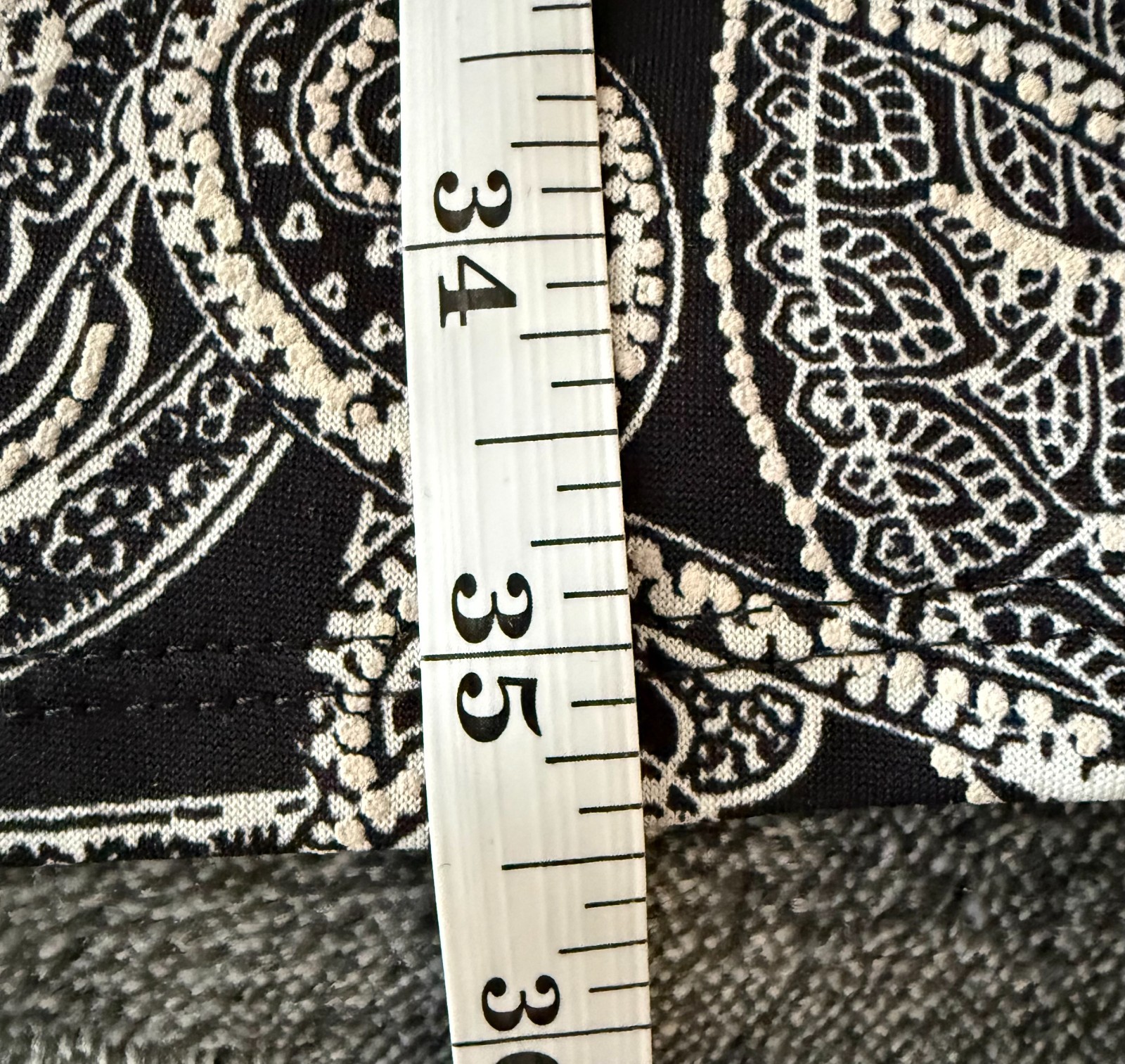 Apt 9 L Black White Paisley Shift Dress High Neck 3/4 Sleeve Pockets Modern Chic
