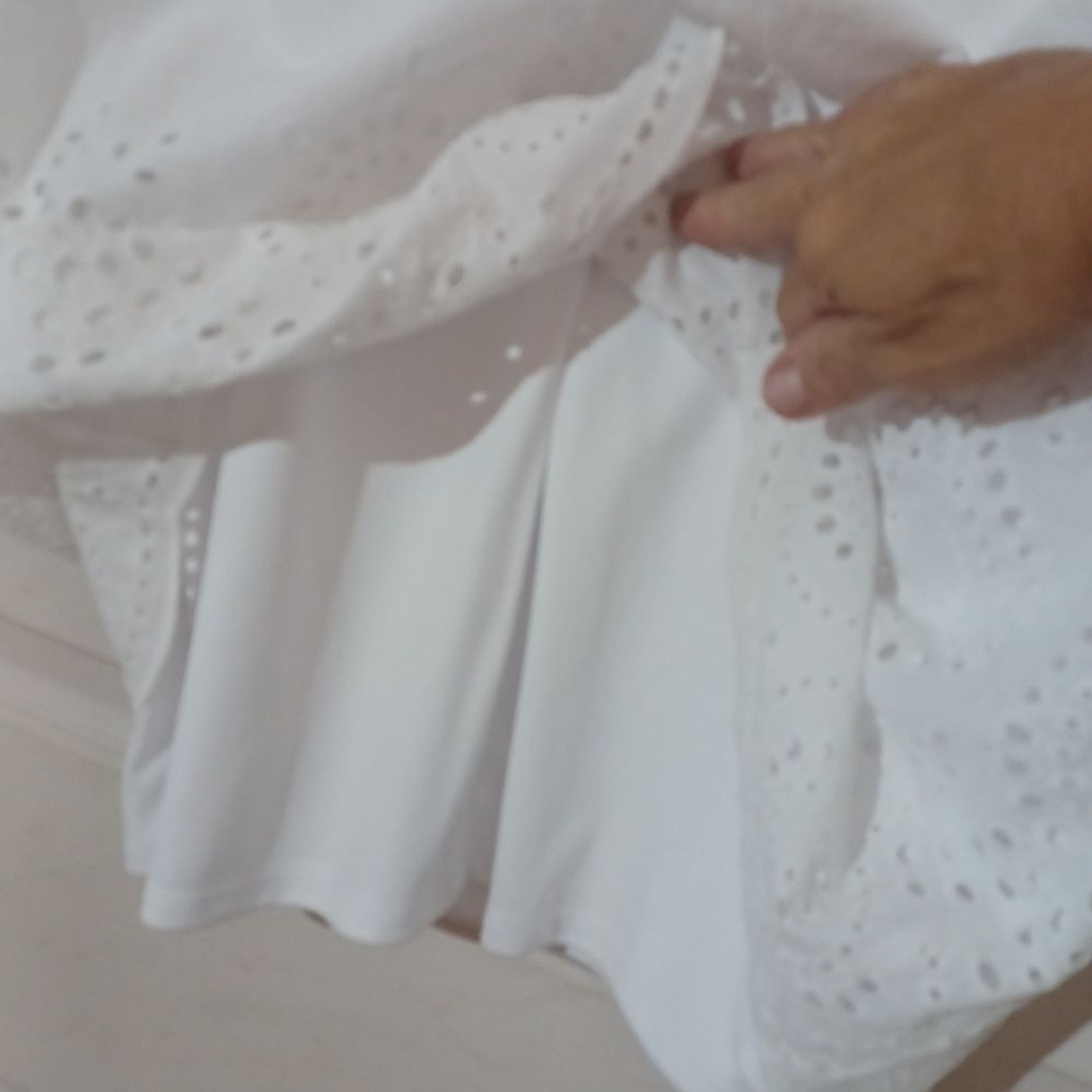 As U WISH MEDIUM WHITE EYELET LINED SUNDRESS NWT
