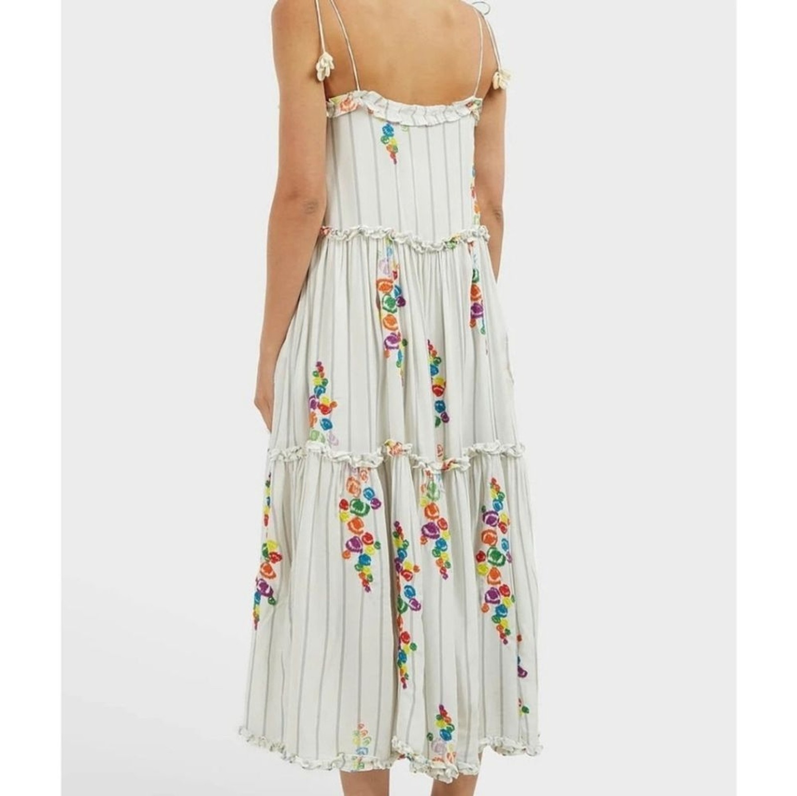 Women’s Revolve All Things Mochi Mady Small Maxi Dress Embroidered Boho Coastal
